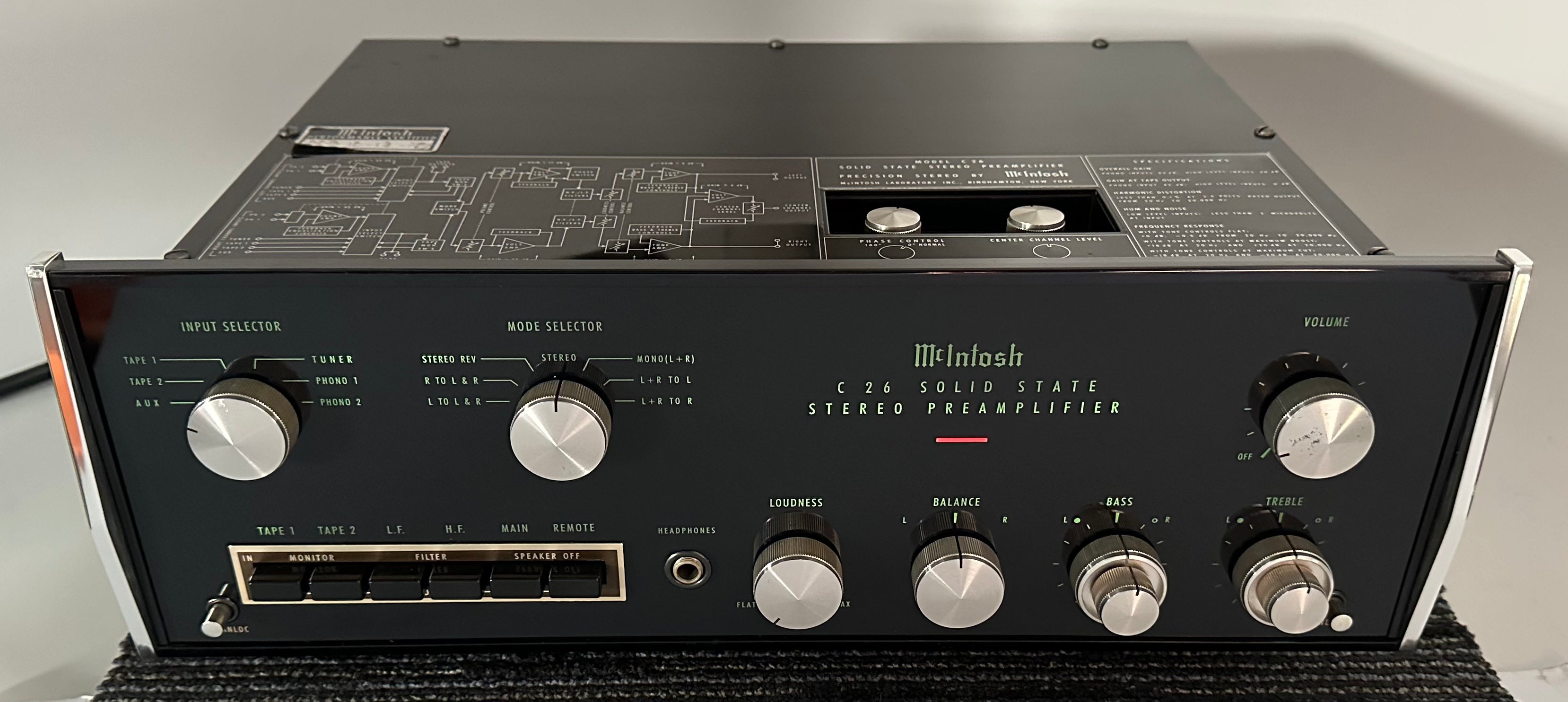 Mcintosh C26 Solid State Preamplifier Fully recapped and Serviced