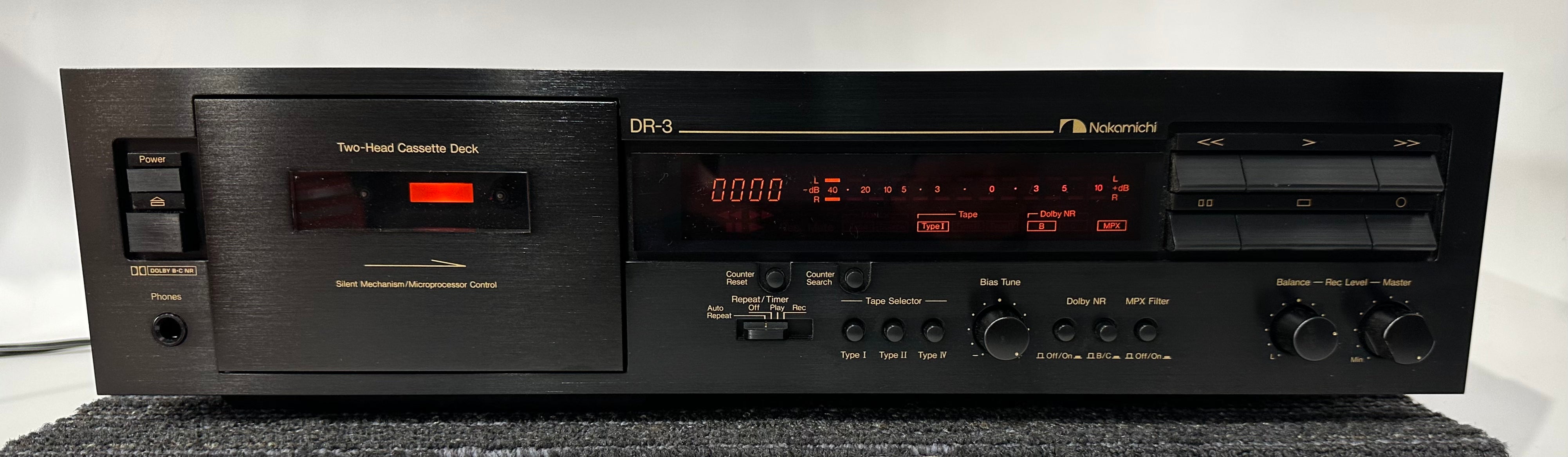 Nakamichi DR-3 Two Head Cassette Deck – Record Mart HiFi
