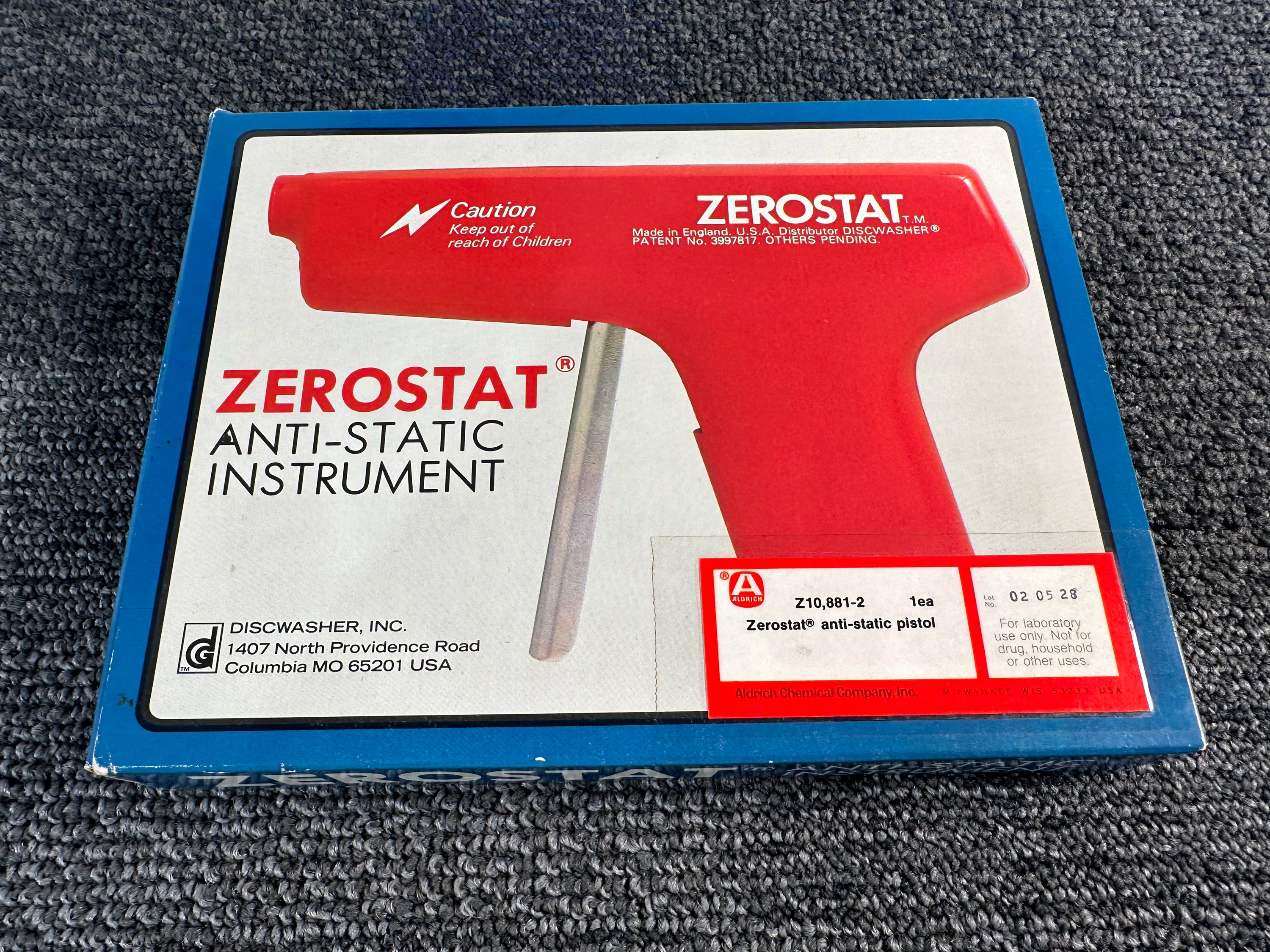 Zerostat Anti-Static Gun Made in England Vintage