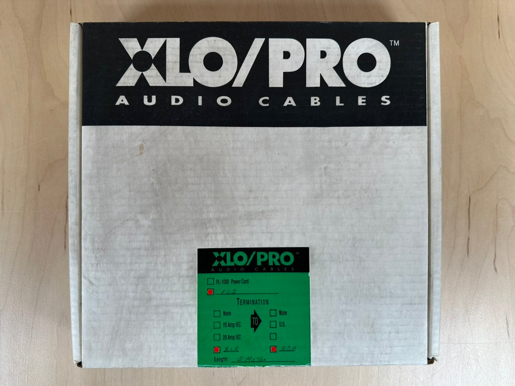 XLO/PRO 102 XLR to RCA Interconnects 5 Meters Factory Custom