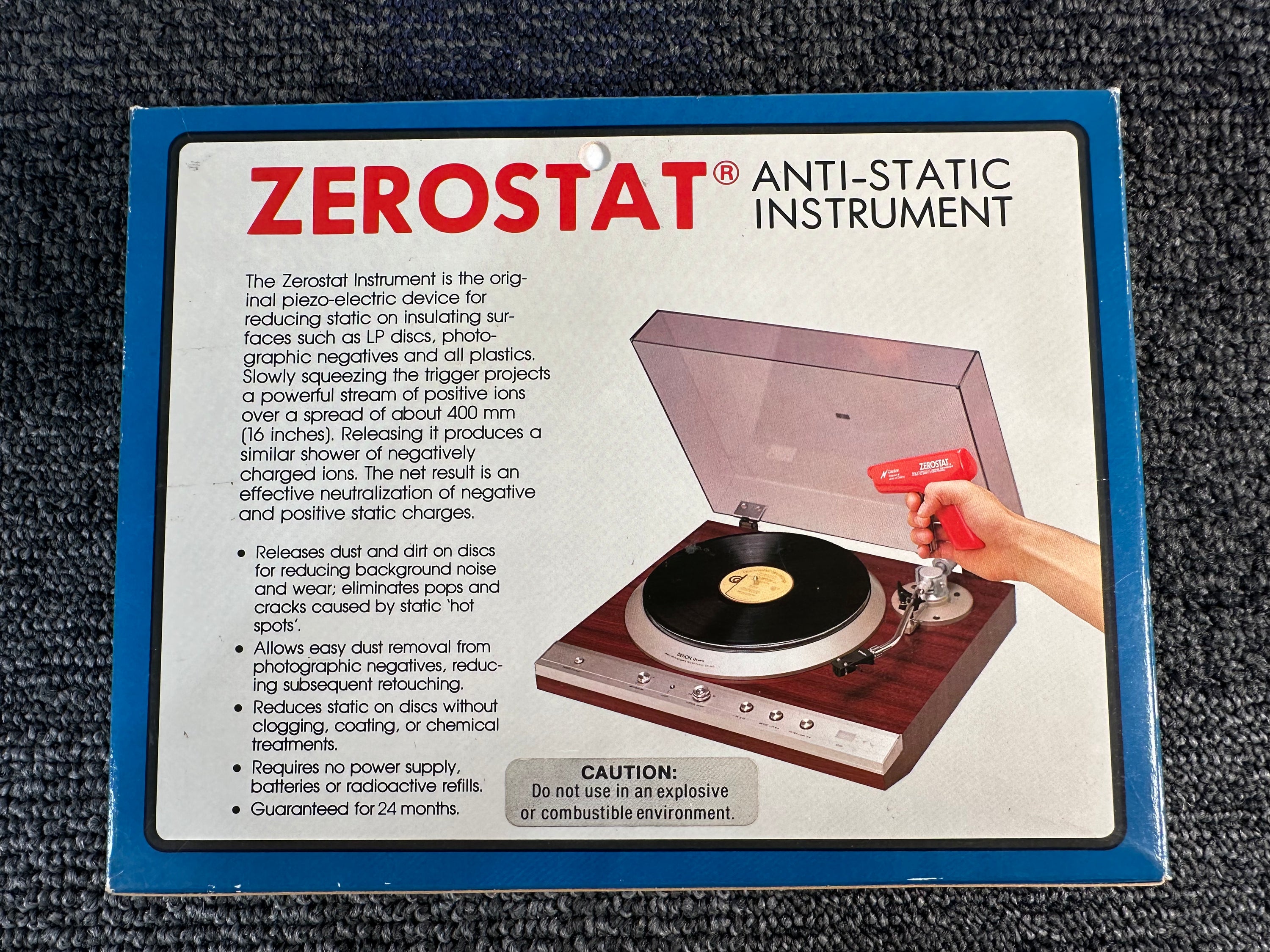 Zerostat Anti-Static Gun Made in England Vintage