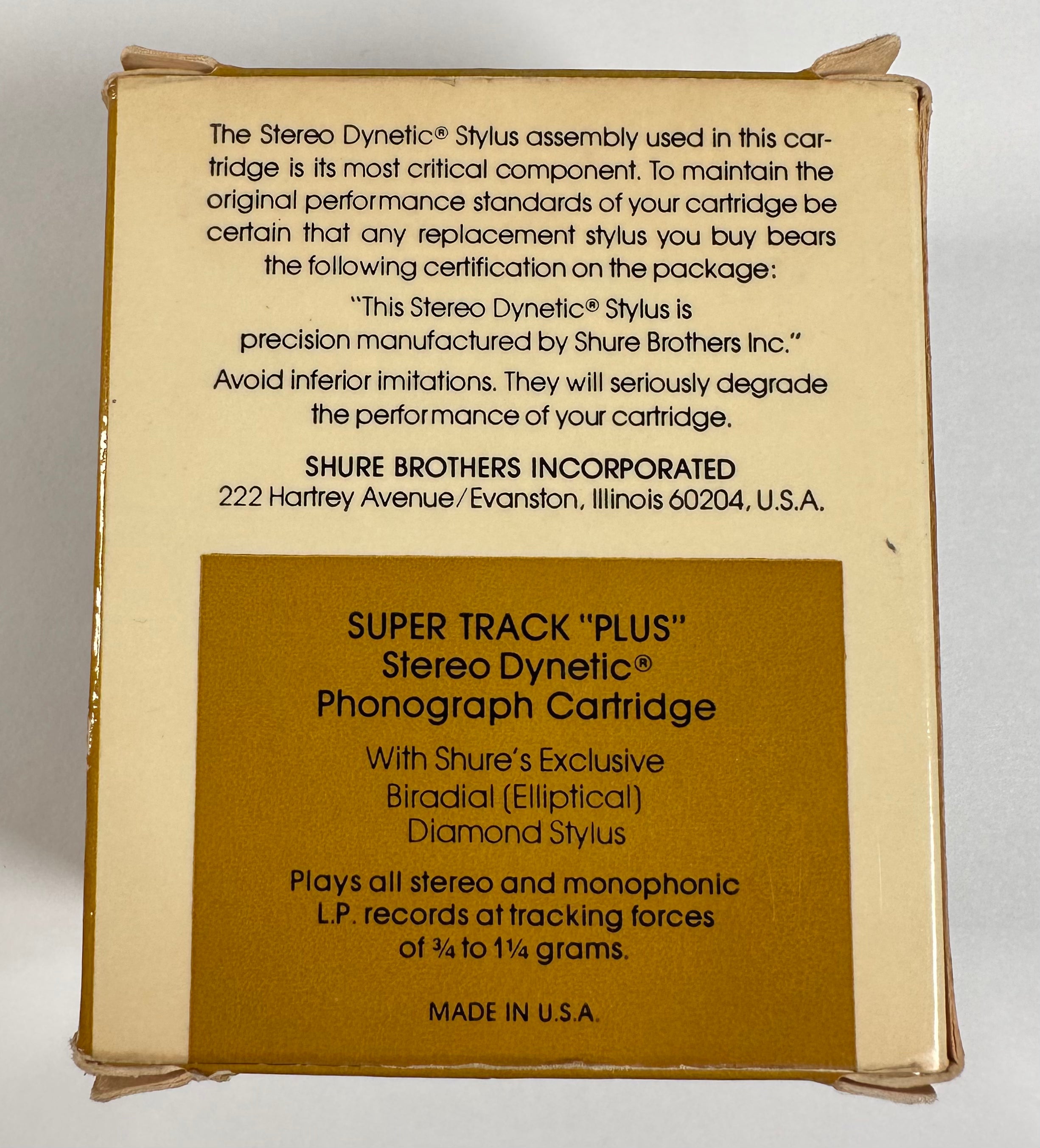 Shure V15 Type III Phono Cartridge with Stylus and New Pfanstiehl Styl