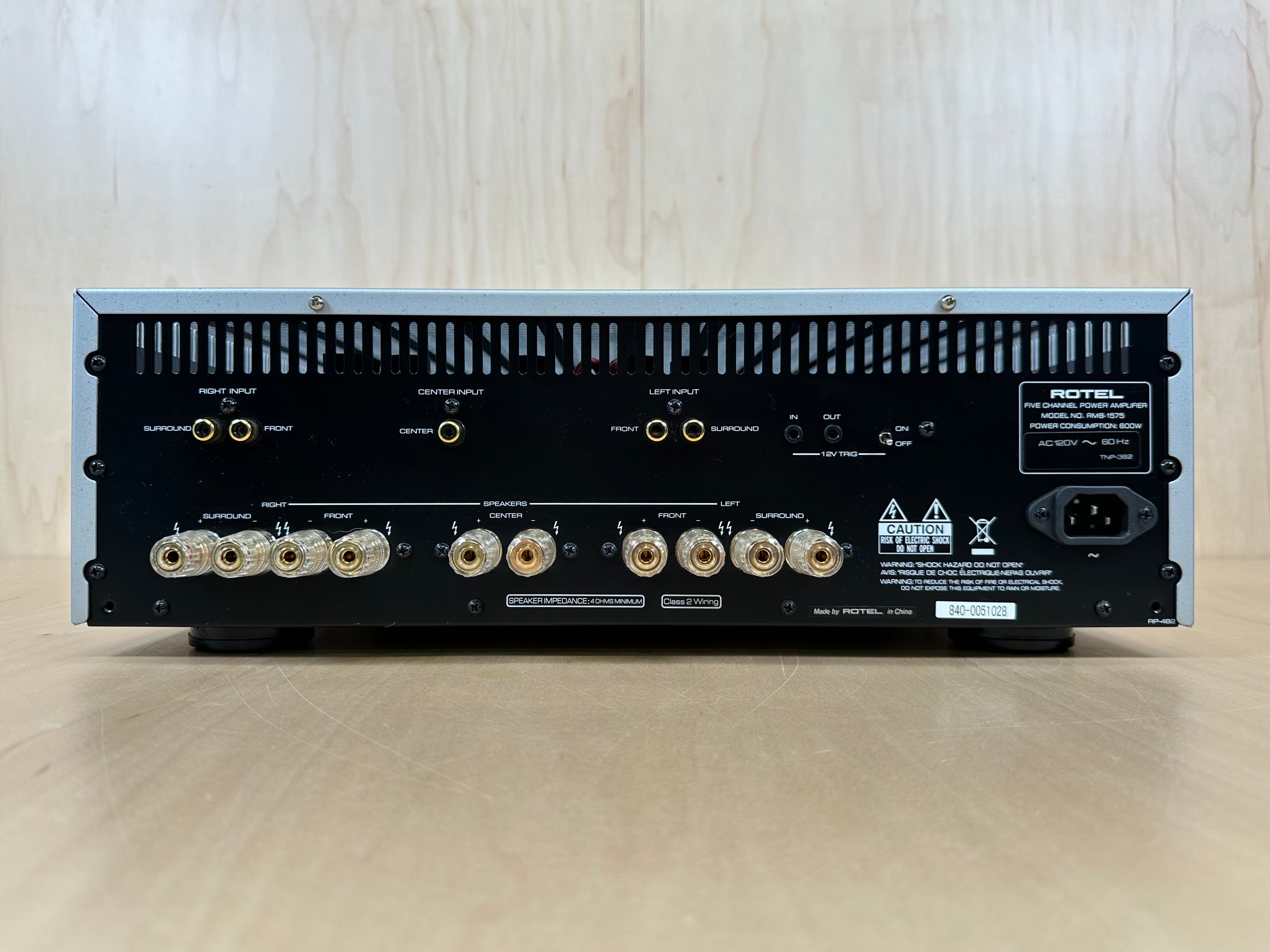 Rotel RMB 1575 Five Channel Amplifier in Silver w/Original Box