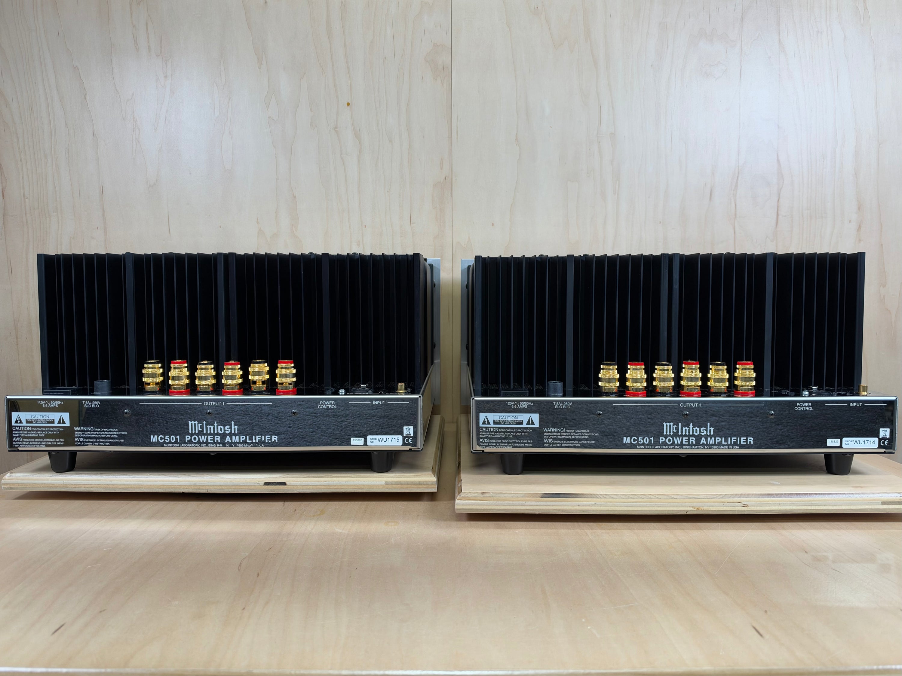 McIntosh MC501 Power Amplifiers w/ Consecutive Serial Numbers