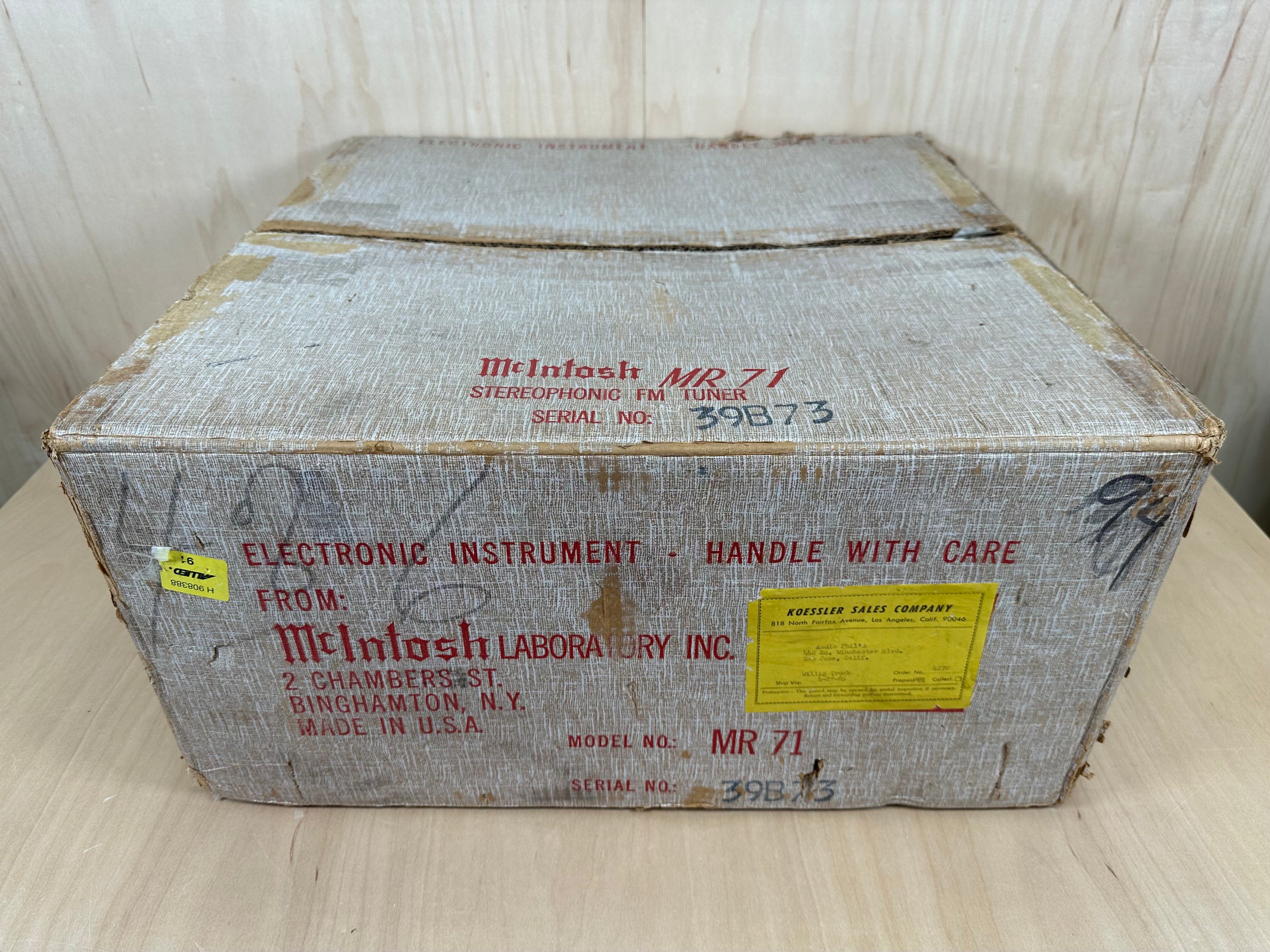 Mcintosh MR71 All Tube Analog FM Stereo Tuner Serviced w/Original Box