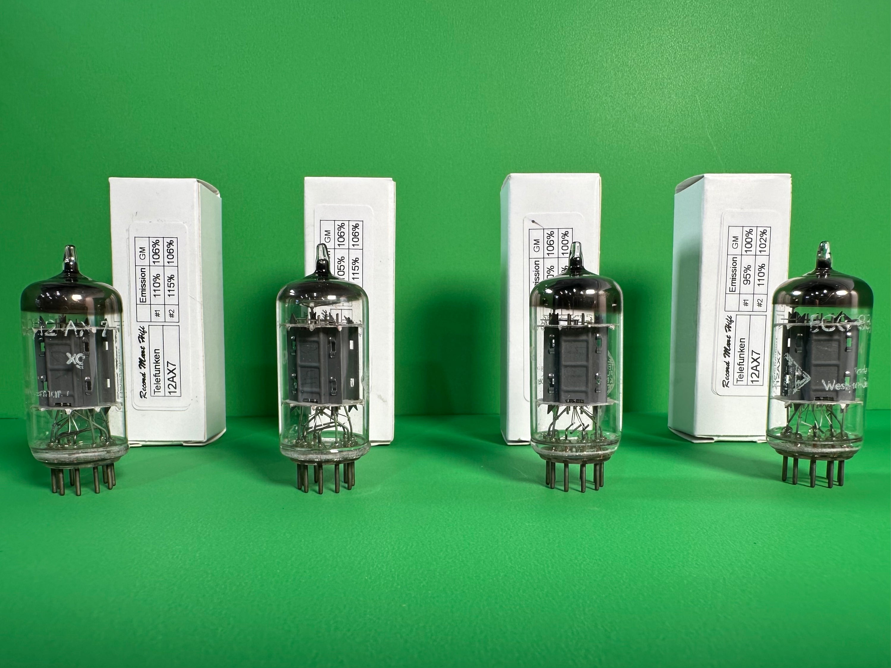 Telefunken ECC 83/12AX7 Tubes Ribbed Plate X 4 Made In West Germany