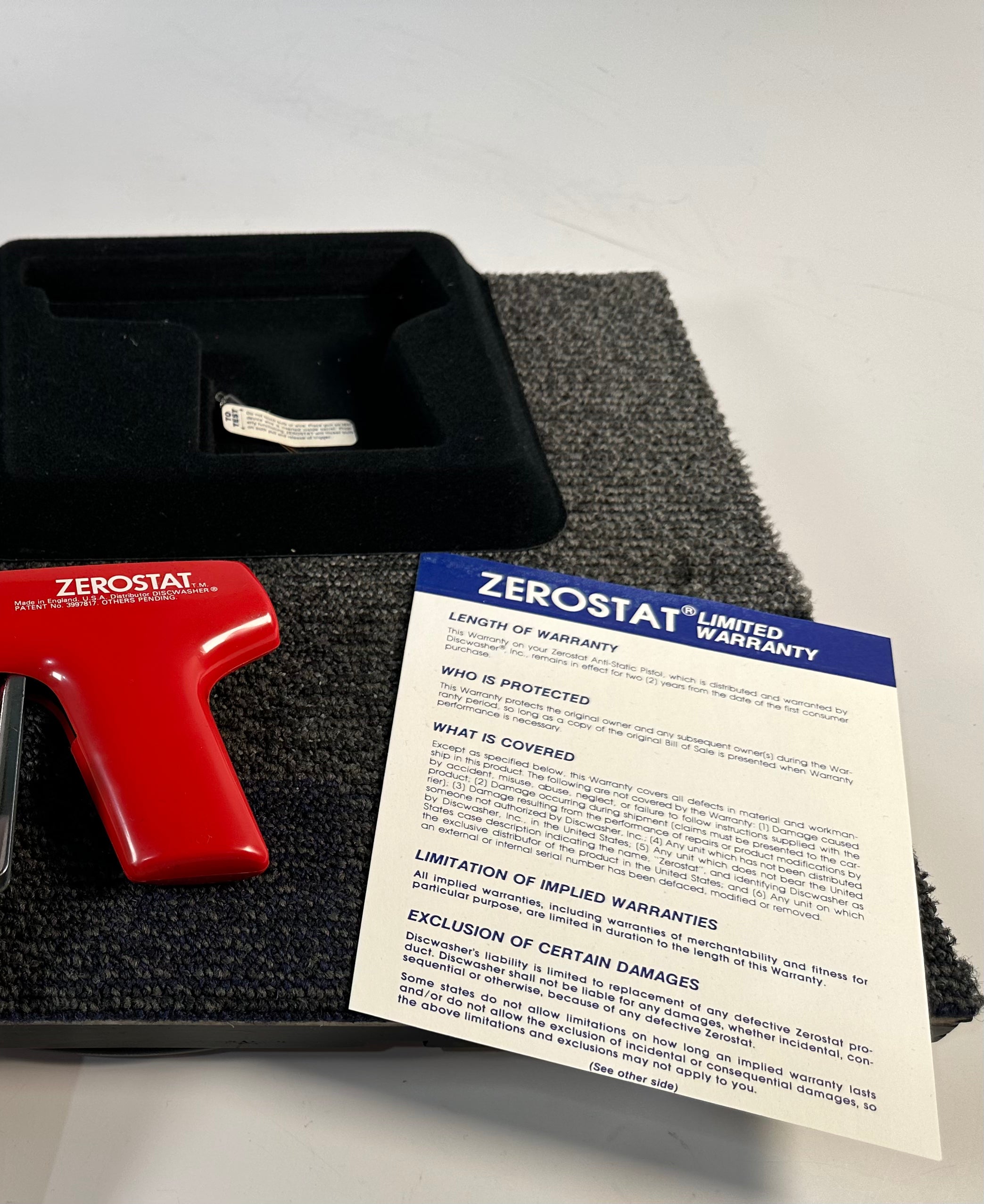 Zerostat Anti-Static Gun Made in England Vintage