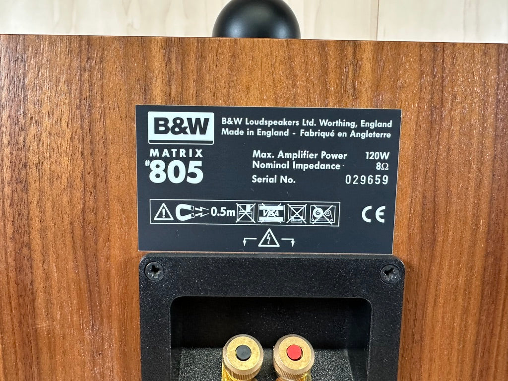 B&W Bowers & Wilkins Matrix 805 Speakers w/consecutive serial