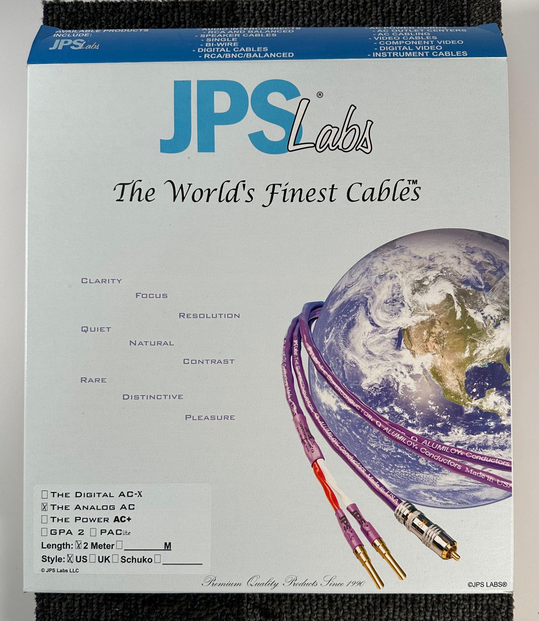 JPS Labs PAC Black High Power AC Cable — JPS Labs LLC