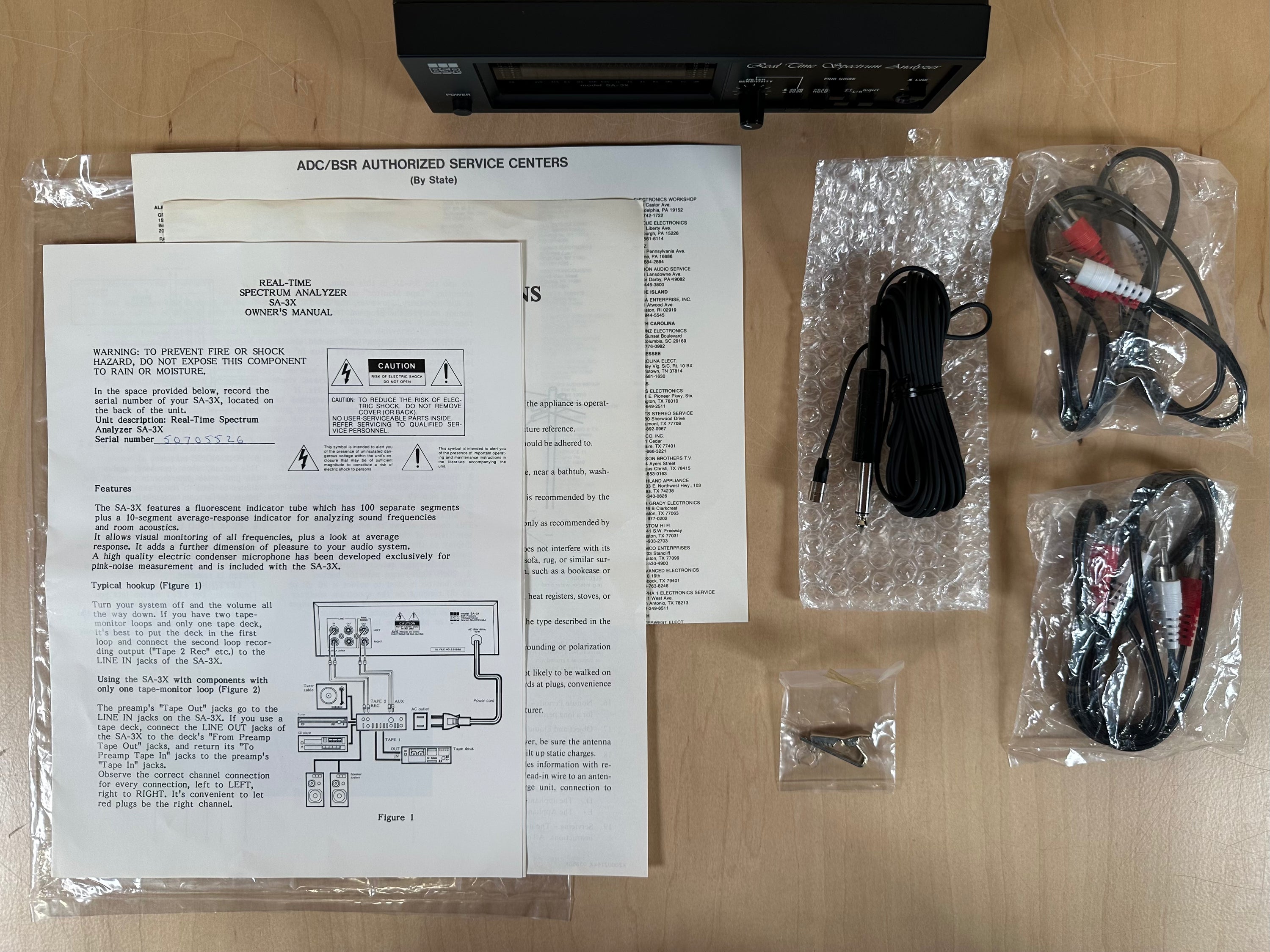 BSR SA-3X Real-Time Spectrum Analyzer w/original Box and Accessories