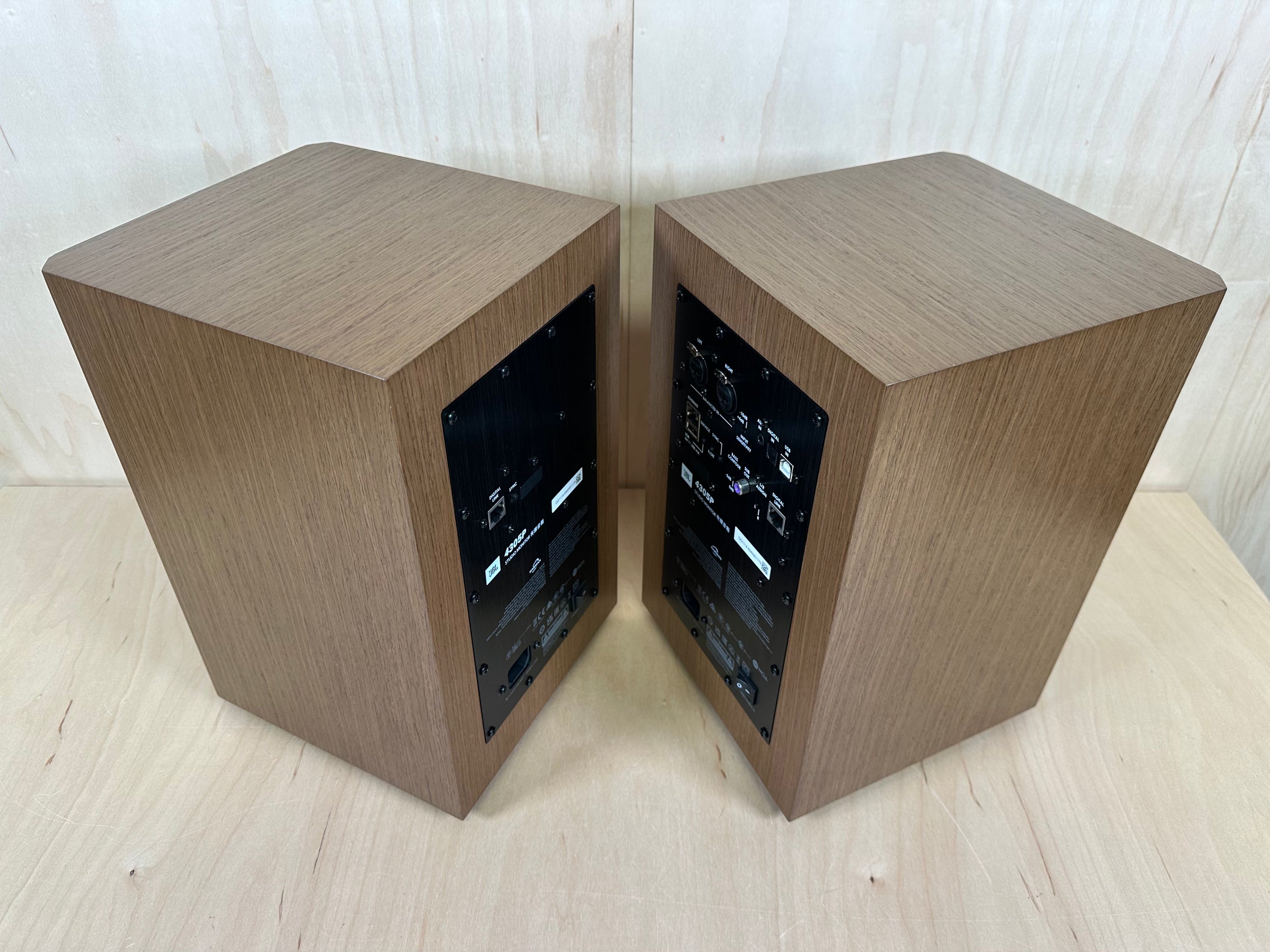 JBL 4305P Studio Monitors w/ Natural Walnut Finish