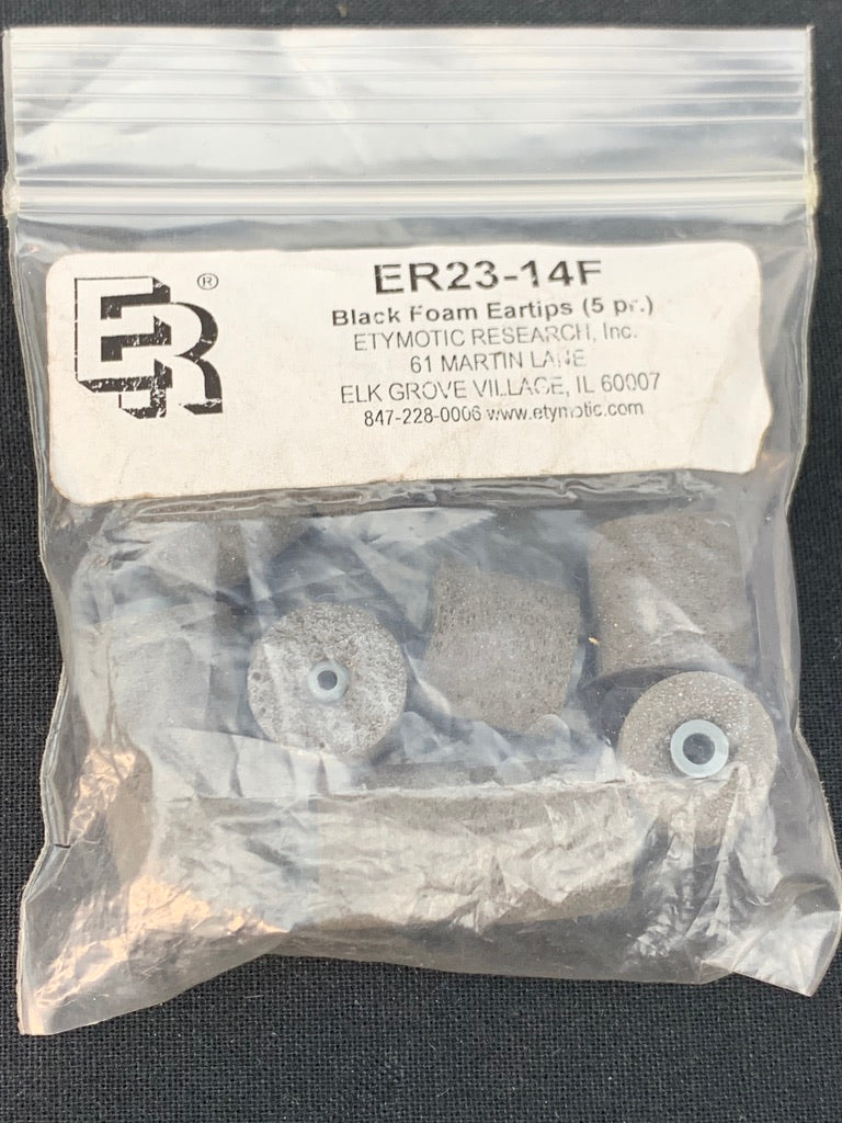 ETYMOTIC ER23-14F BLACK FOAM EARTIPS  			