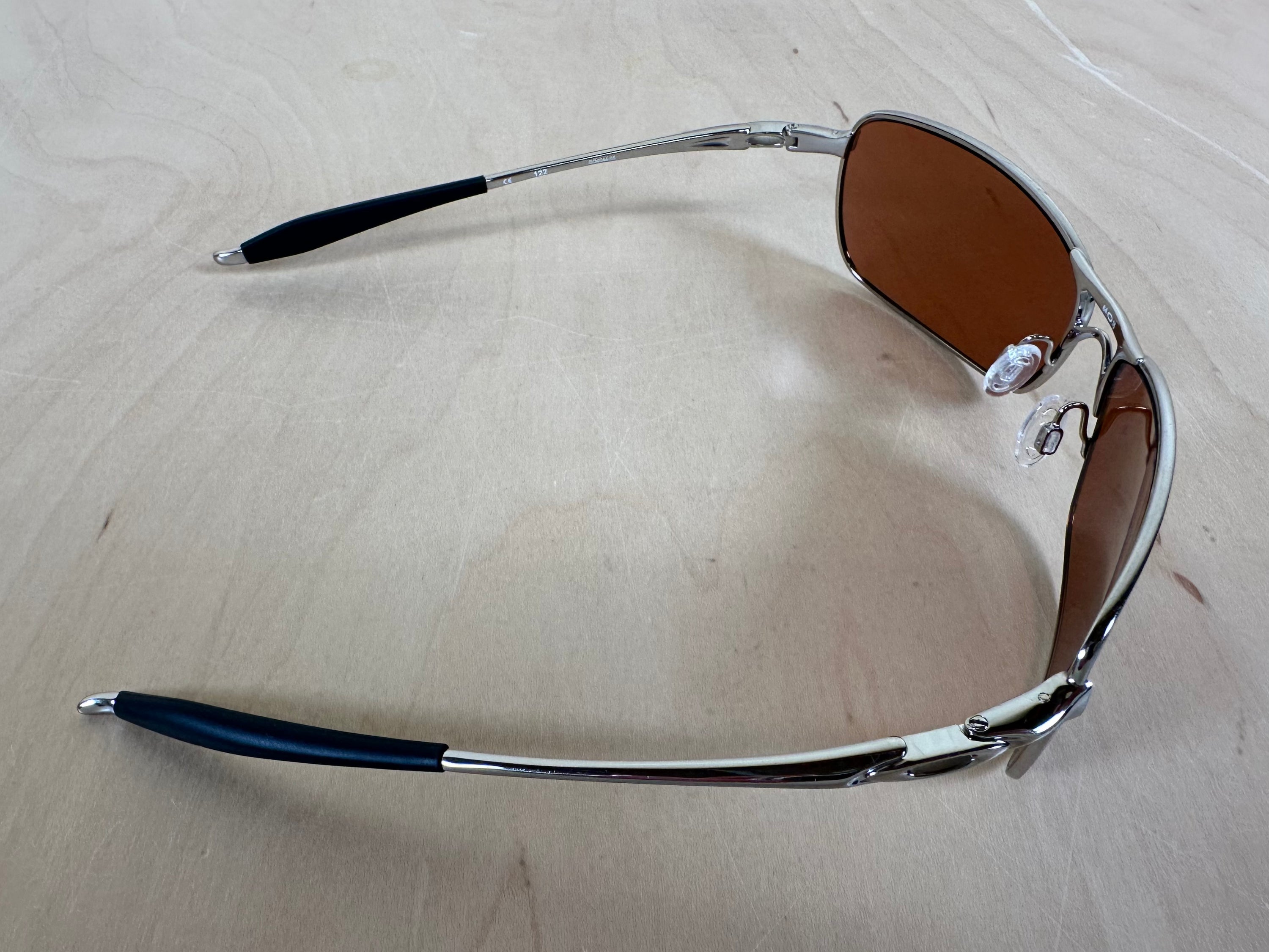 Oakley Crosshair 2.0 Sunglasses Polished Chrome Frames w/Brown Lenses