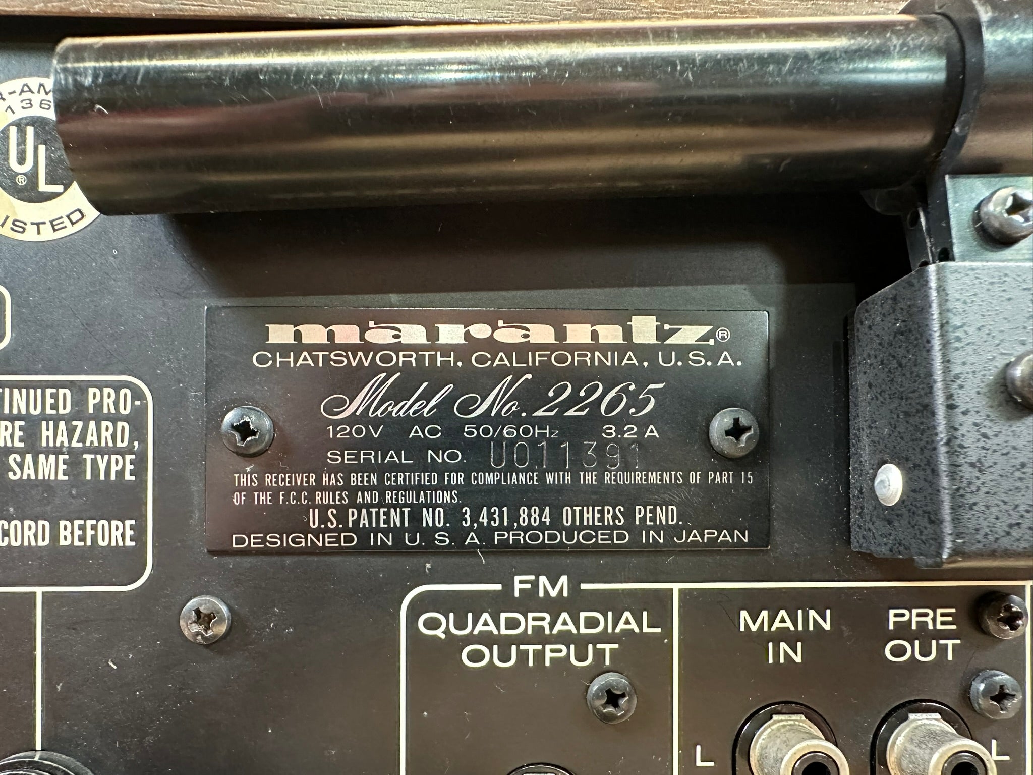 Marantz Stereophonic Receiver Model 2265