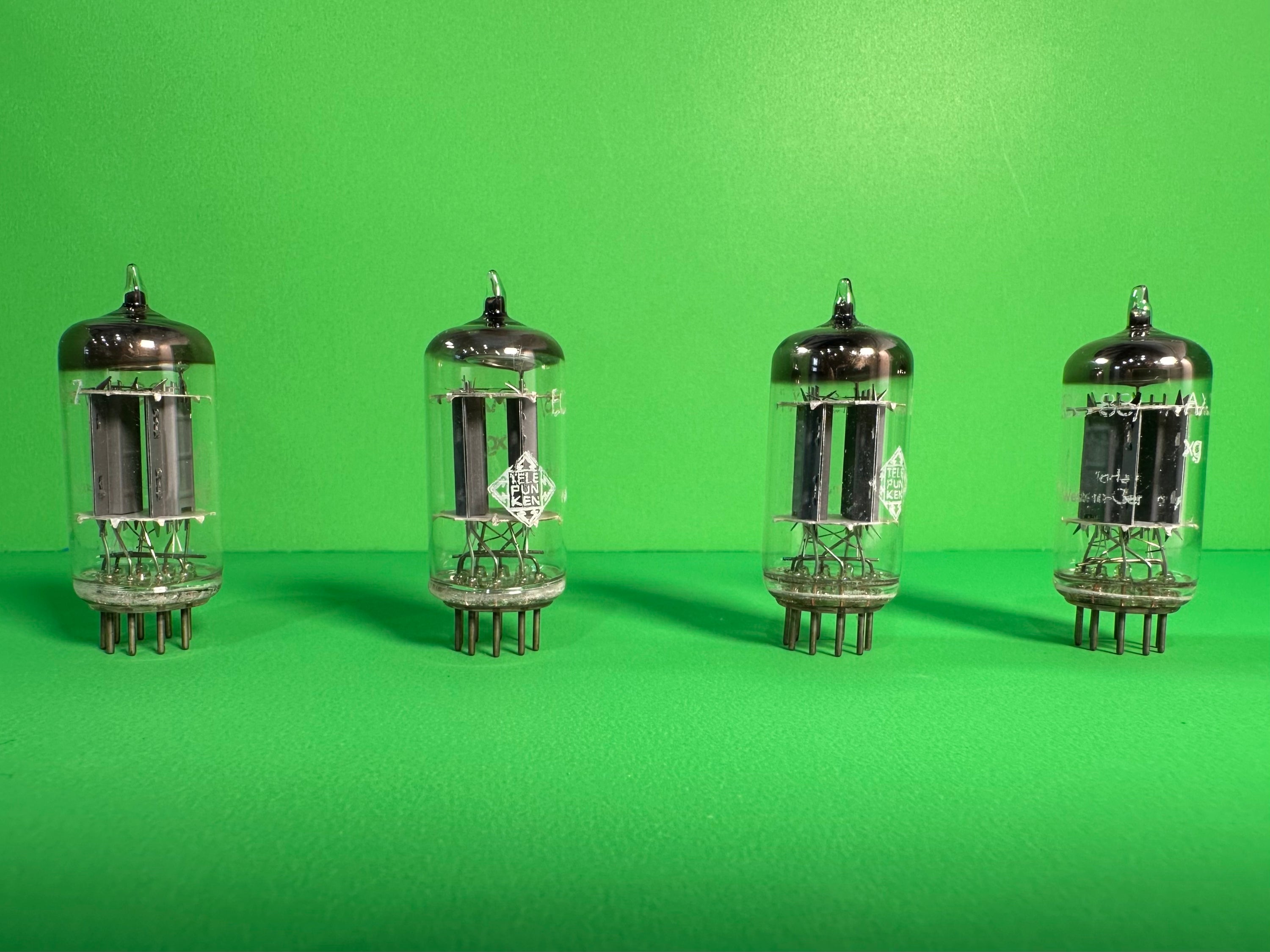 Telefunken ECC 83/12AX7 Tubes Ribbed Plate X 4 Made In West Germany