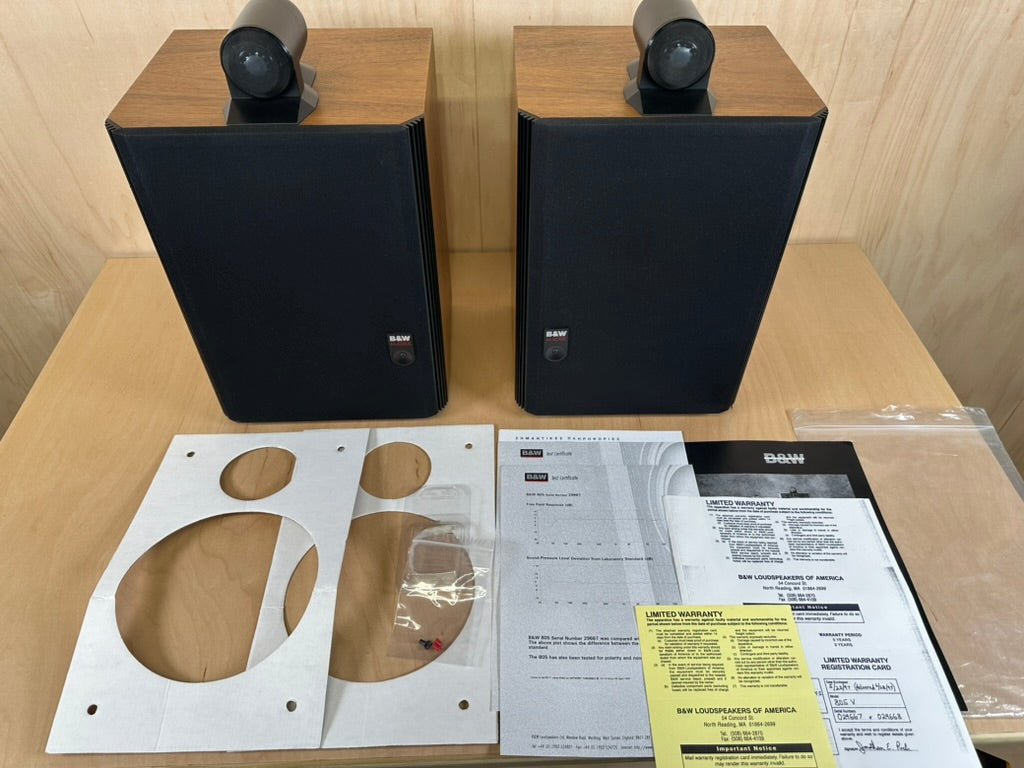 B&W Bowers and Wilkins 805 Matrix Speakers w/consecutive serial numbers