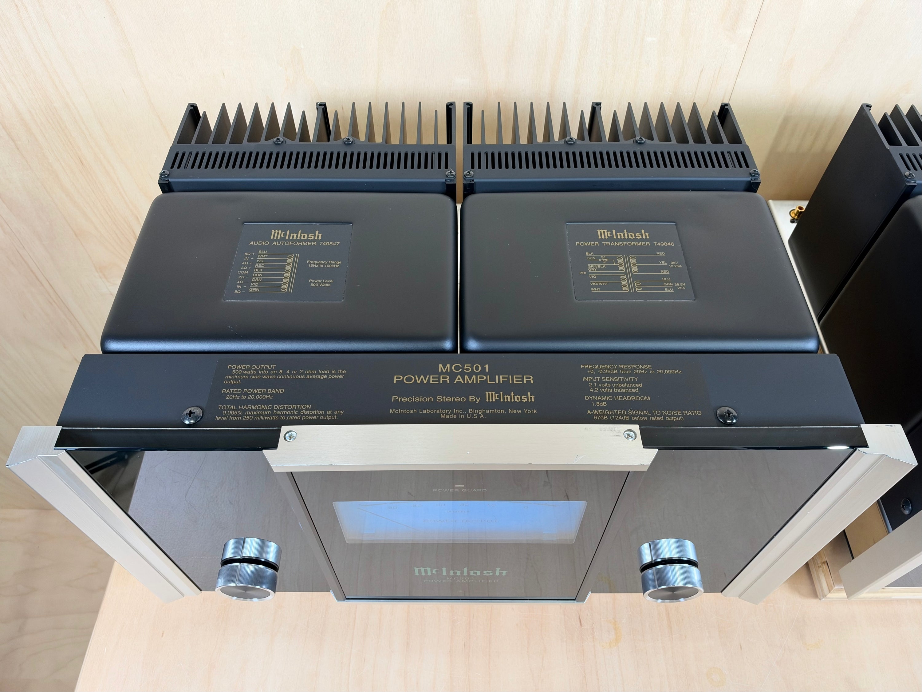 McIntosh MC501 Power Amplifiers w/ Consecutive Serial Numbers