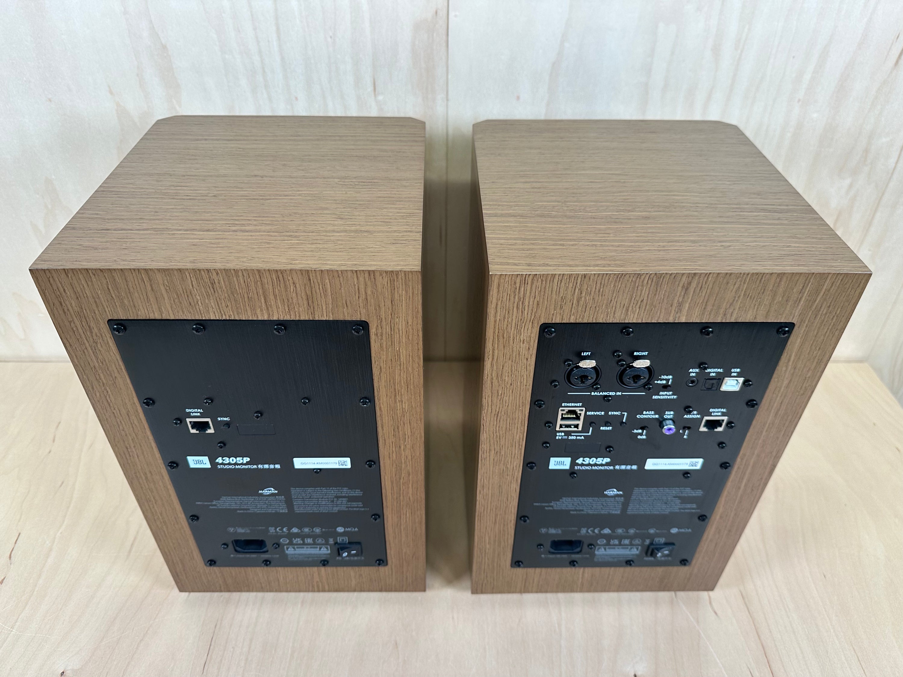 JBL 4305P Studio Monitors w/ Natural Walnut Finish