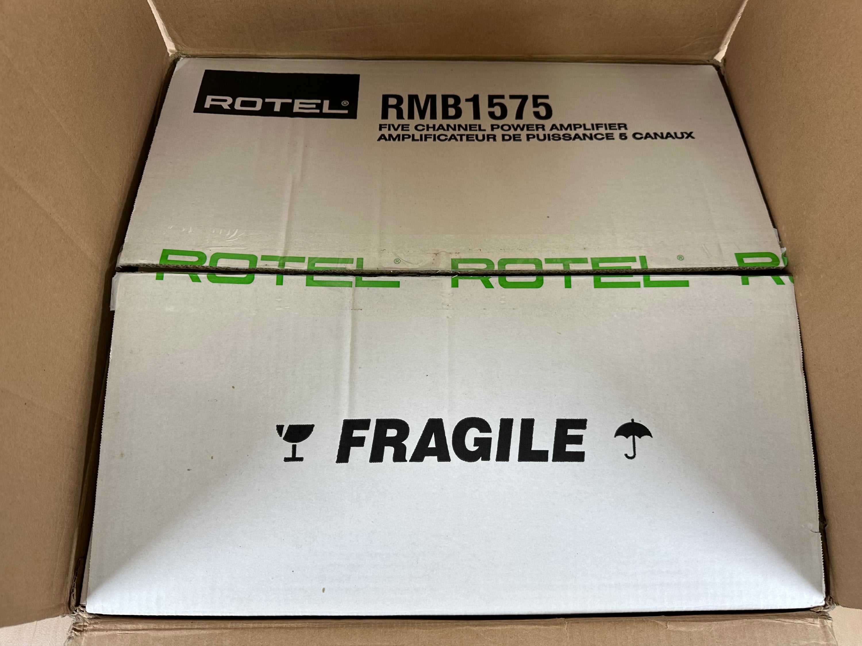 Rotel RMB 1575 Five Channel Amplifier in Silver w/Original Box