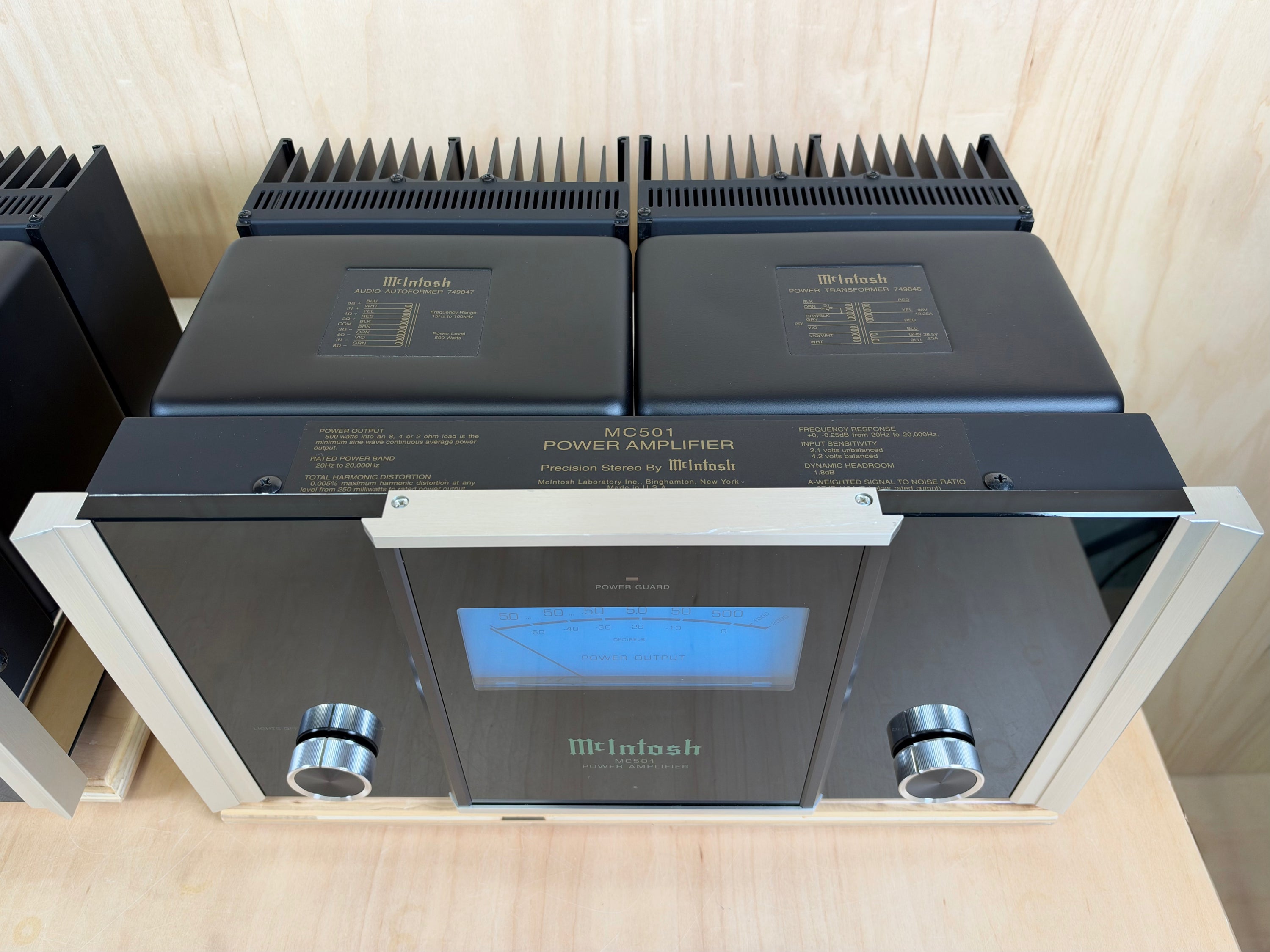 McIntosh MC501 Power Amplifiers w/ Consecutive Serial Numbers