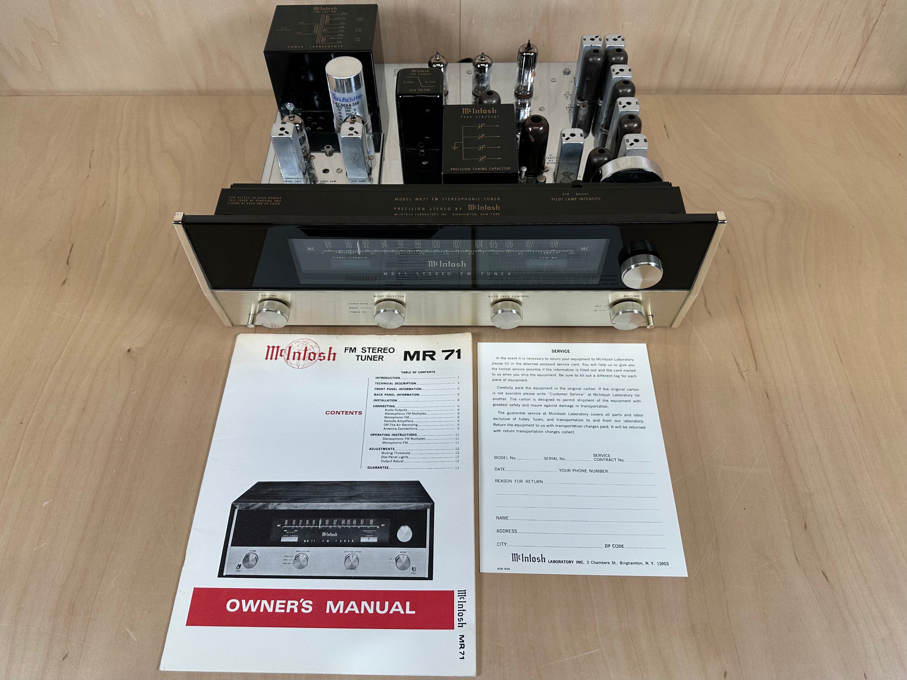Mcintosh MR71 All Tube Analog FM Stereo Tuner Serviced w/Original Box