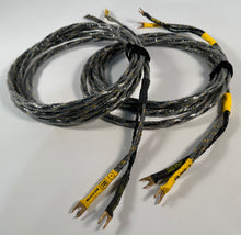 Load image into Gallery viewer, XLO/VDO Speaker Cables ER-11 Black/Gray/Yellow Jacket 10&#39; Pair Spade To Spade