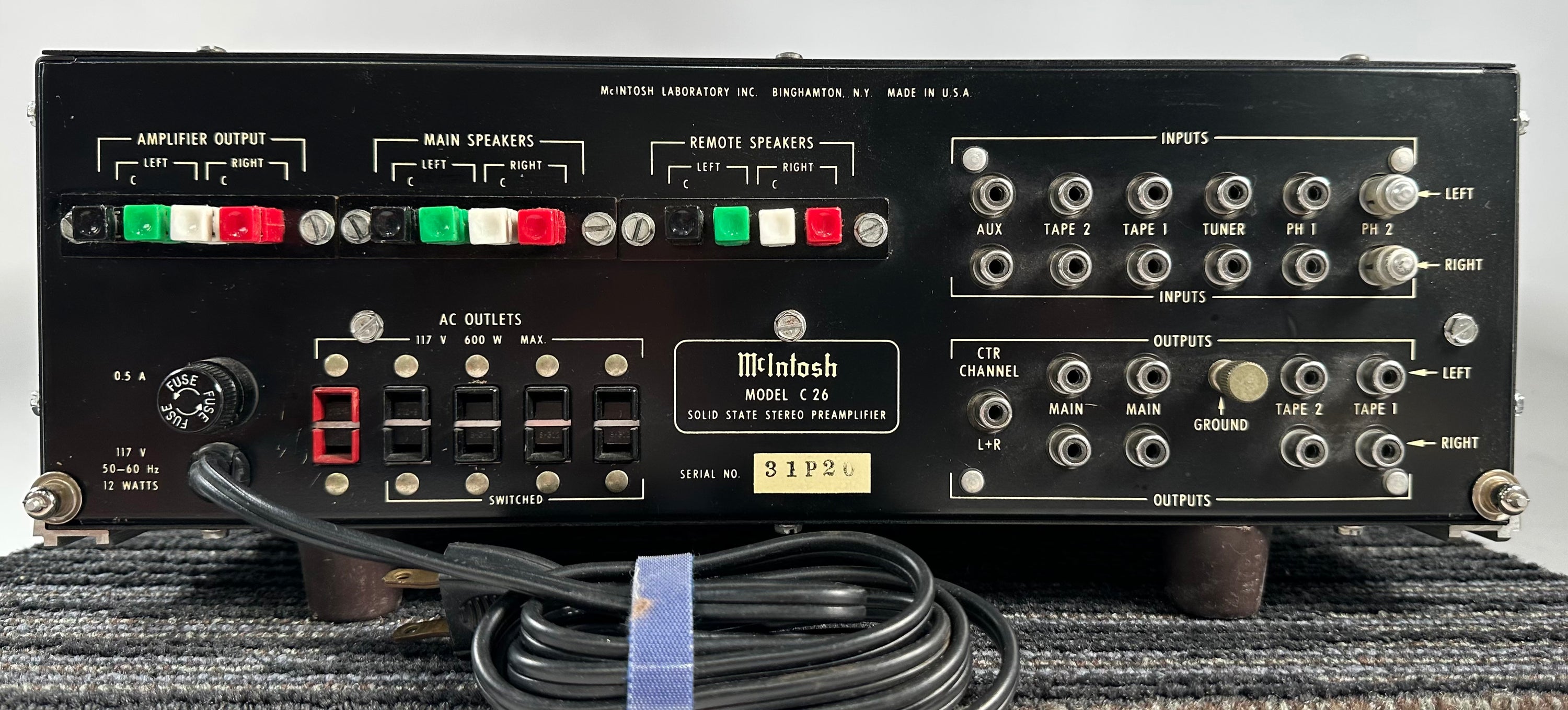 Mcintosh C26 Solid State Preamplifier Fully recapped and Serviced Mcintosh C26 Solid State Preamplifier Fully recapped and Serviced