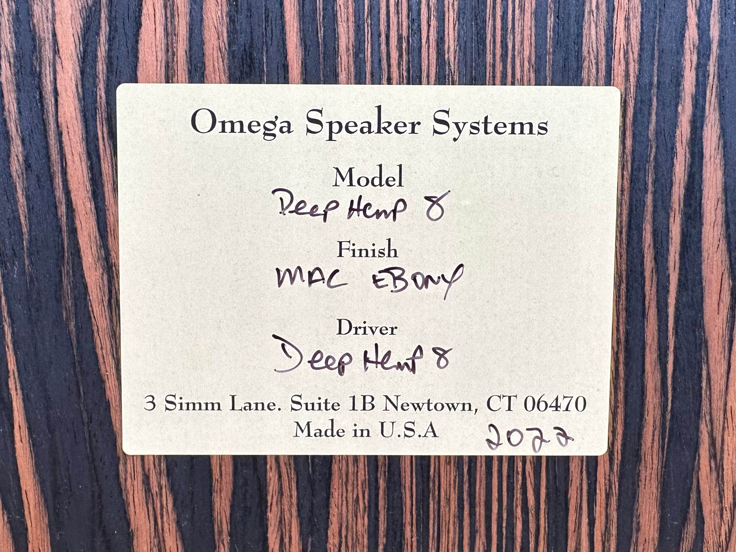 Omega Speaker Systems Deep Hemp 8 Macassar Ebony 2022 Subwoofer