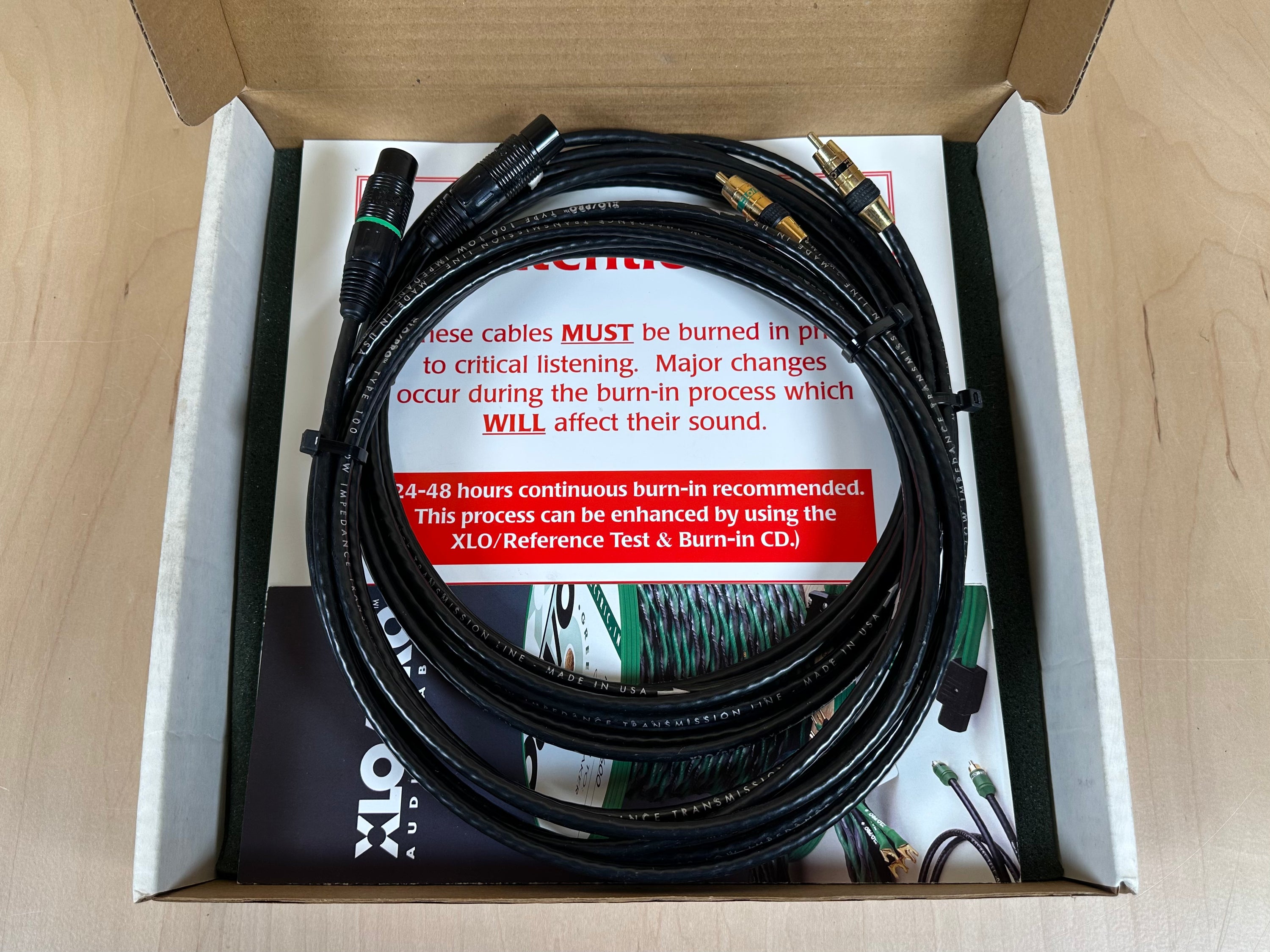 XLO/PRO 102 XLR to RCA Interconnects 5 Meters Factory Custom