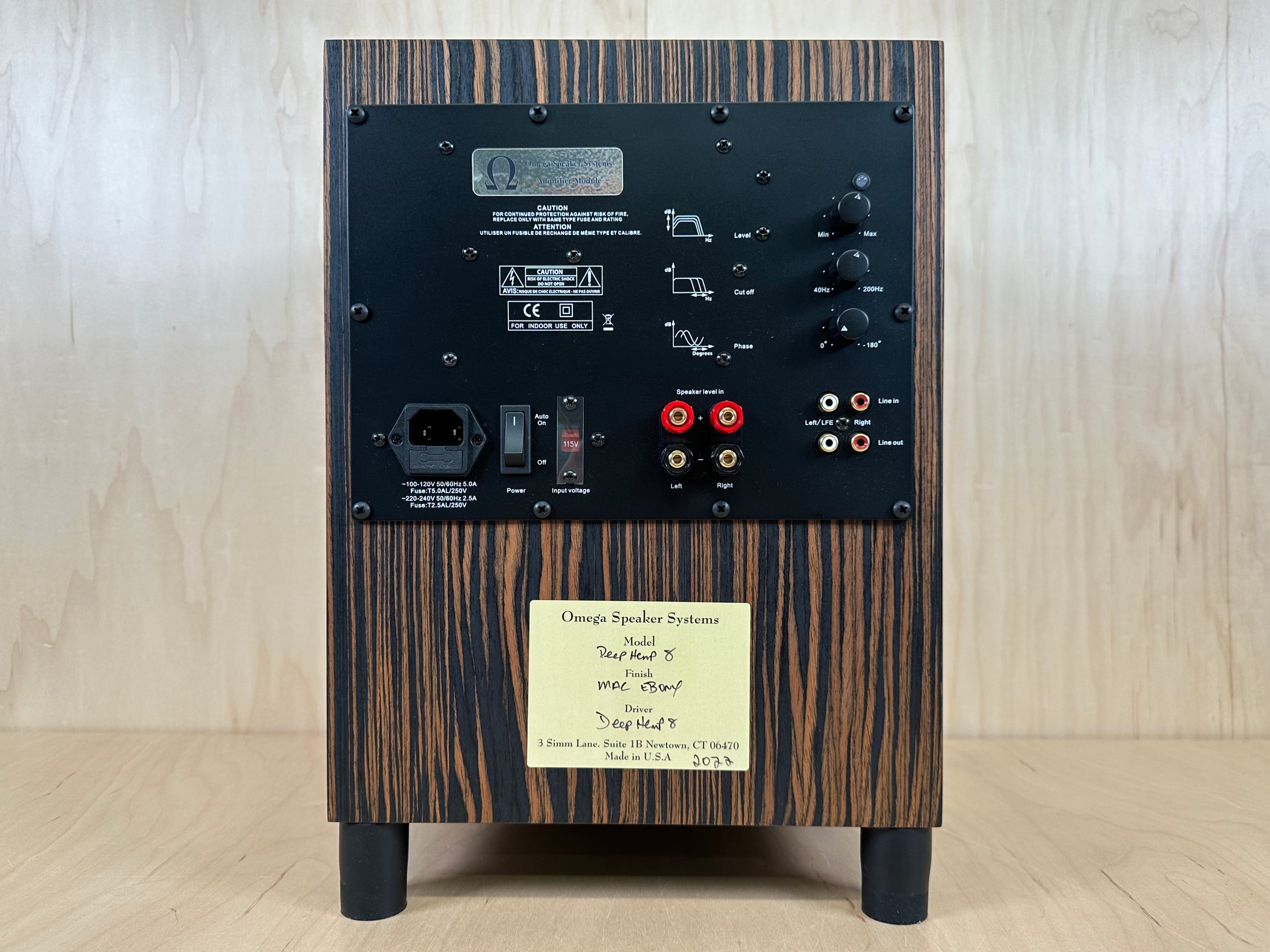 Omega Speaker Systems Deep Hemp 8 Macassar Ebony 2022 Subwoofer