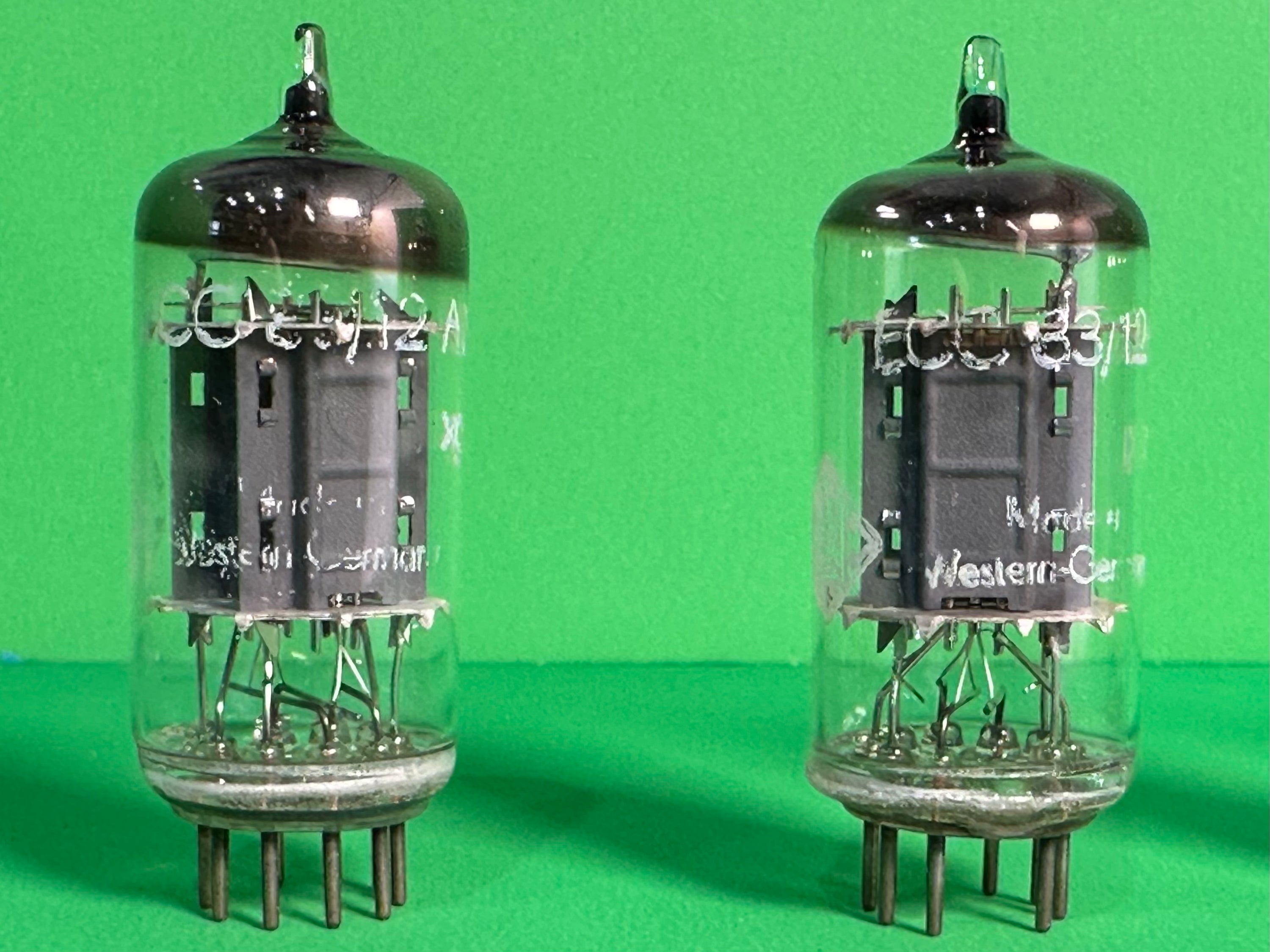 Telefunken ECC 83/12AX7 Tubes Ribbed Plate X 4 Made In West Germany