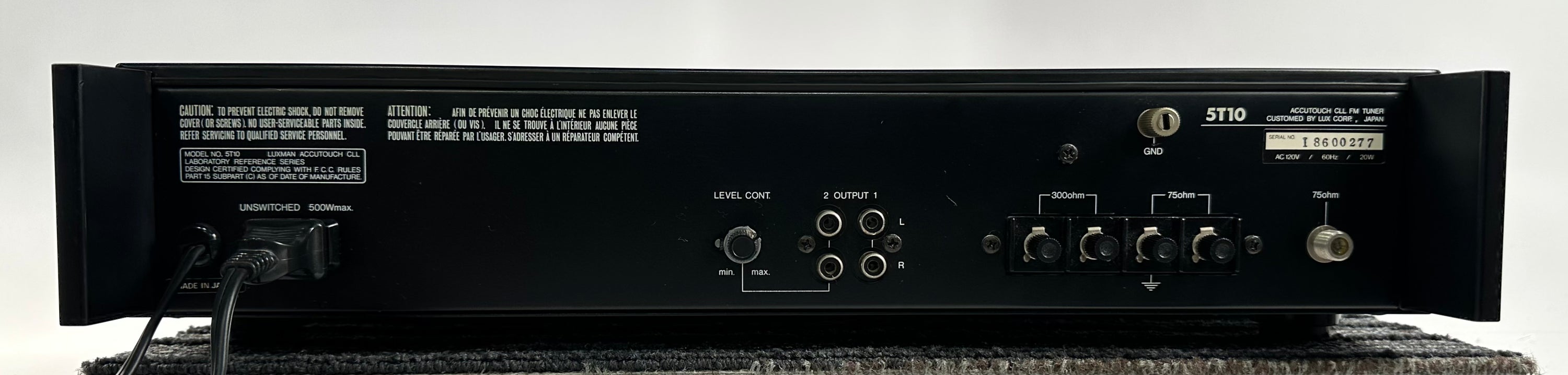 Luxman 5T10 Accutouch CLL FM Tuner Laboratory Reference Series Luxman 5T10 Accutouch CLL FM Tuner Laboratory Reference Series