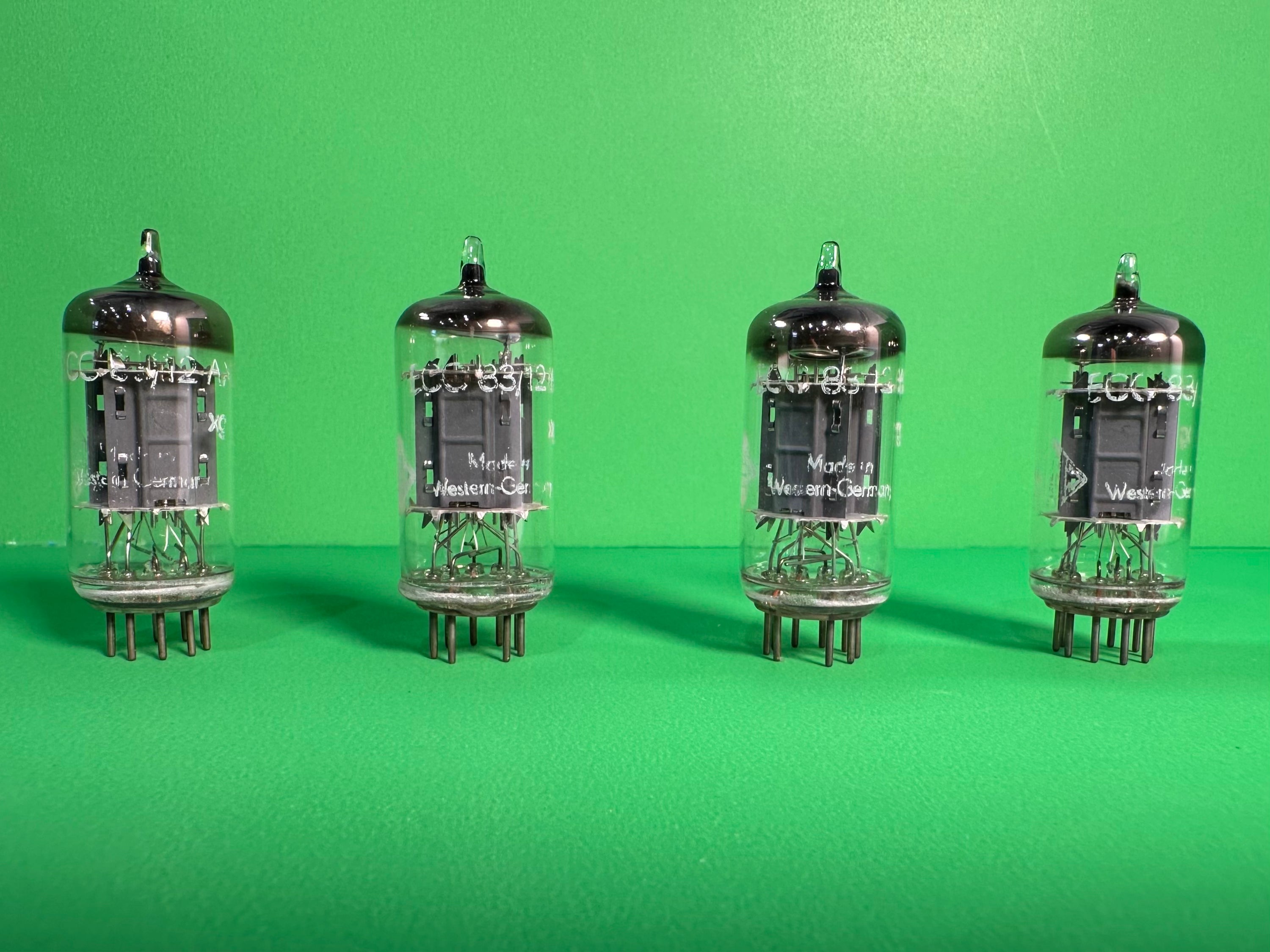 Telefunken ECC 83/12AX7 Tubes Ribbed Plate X 4 Made In West Germany