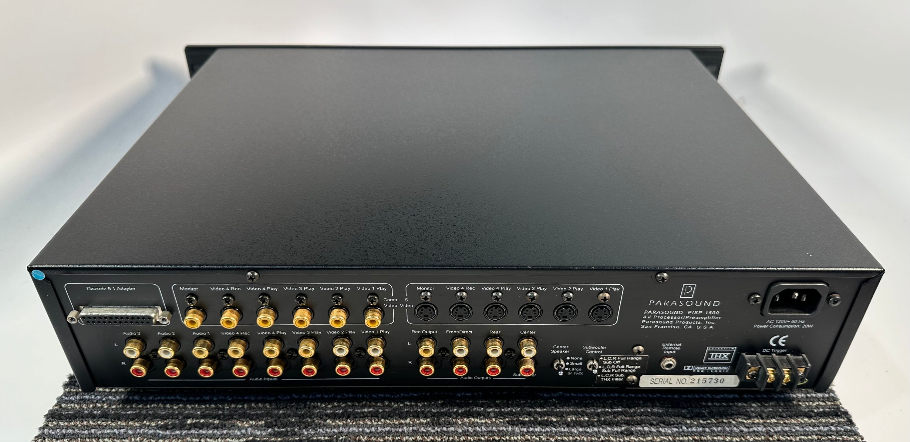 Parasound P/SP-1500 AV Processor/Preamplifier w/Original Remote