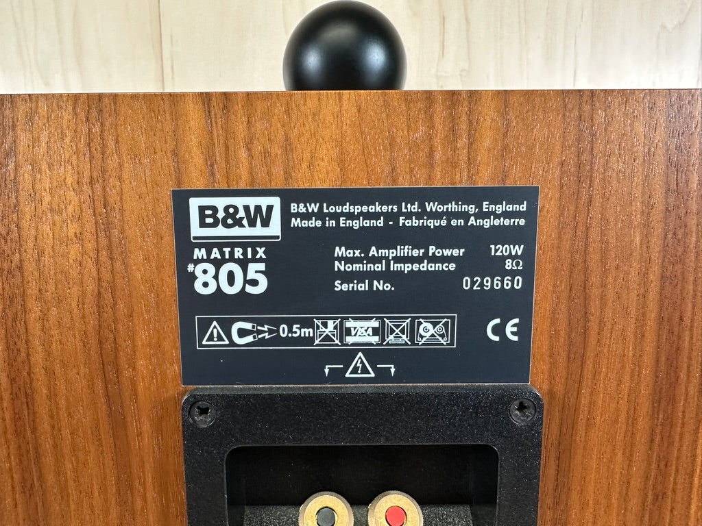 B&W Bowers & Wilkins Matrix 805 Speakers w/consecutive serial