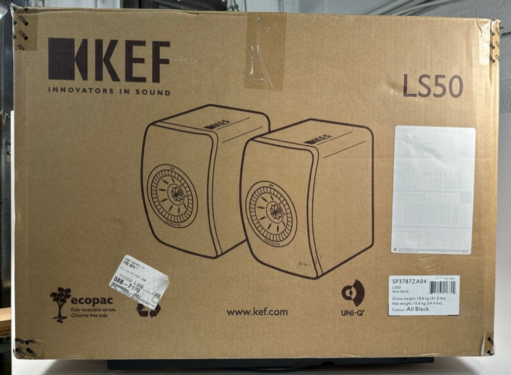 KEF LS50 Black Edition Matte Black Matched Pair, Original Box