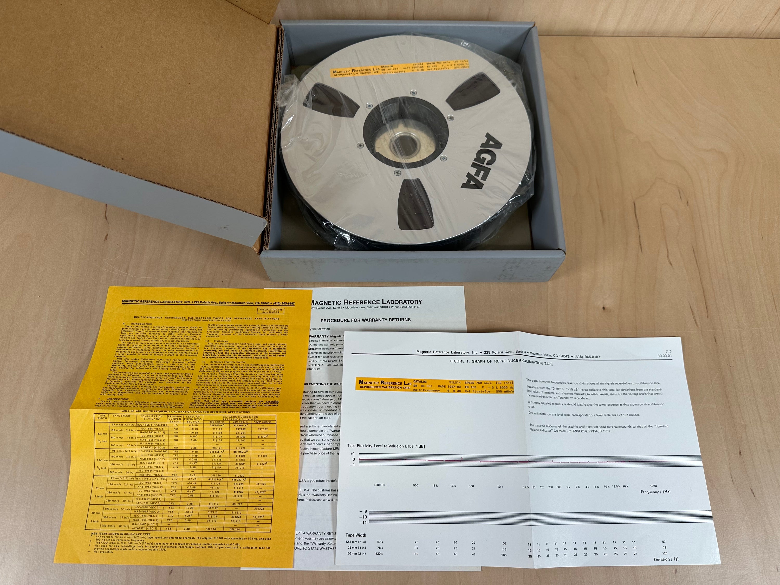 MRL Magnetic Reference Labs 30ips 2" Calibration Tape