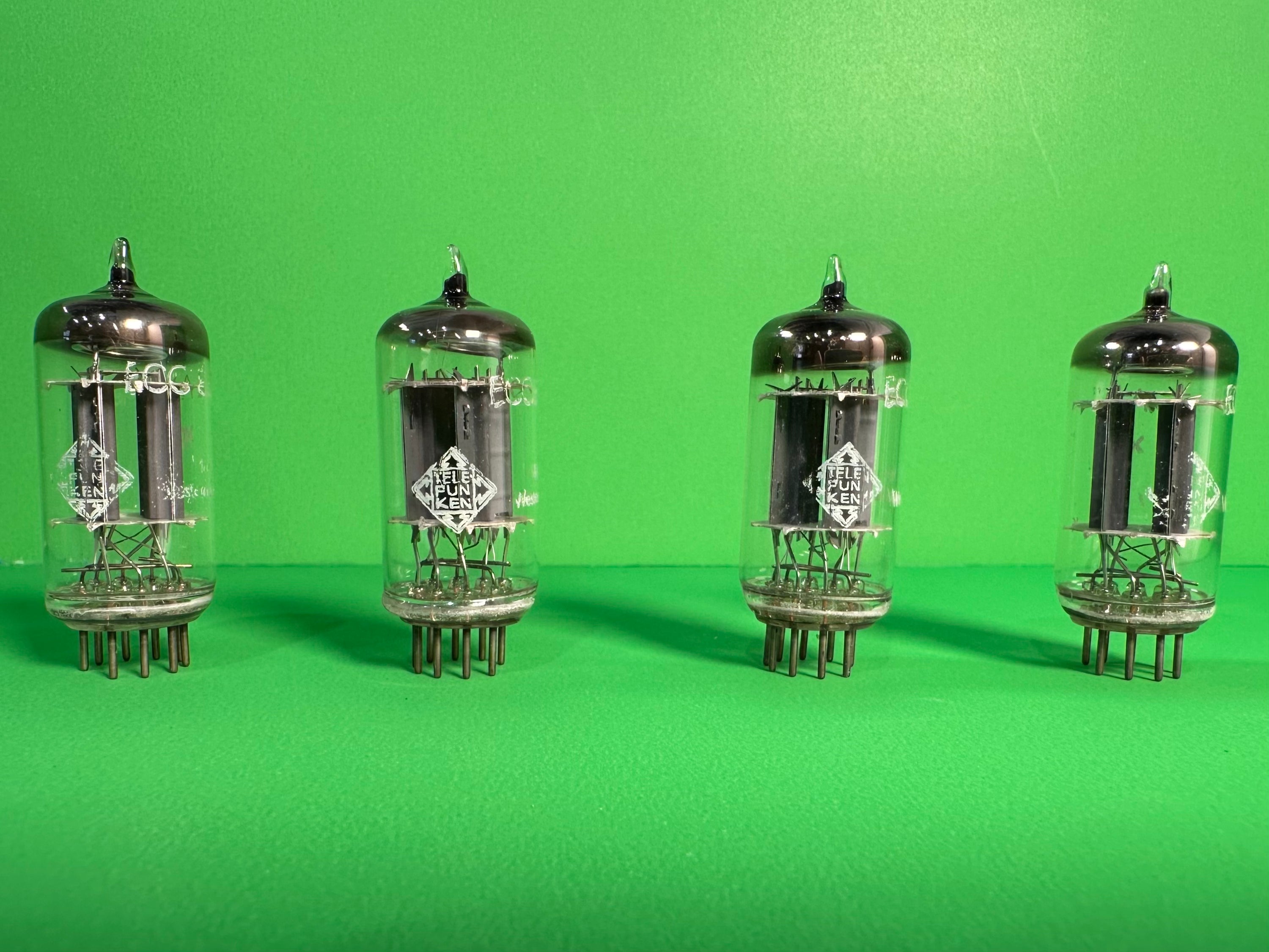 Telefunken ECC 83/12AX7 Tubes Ribbed Plate X 4 Made In West Germany