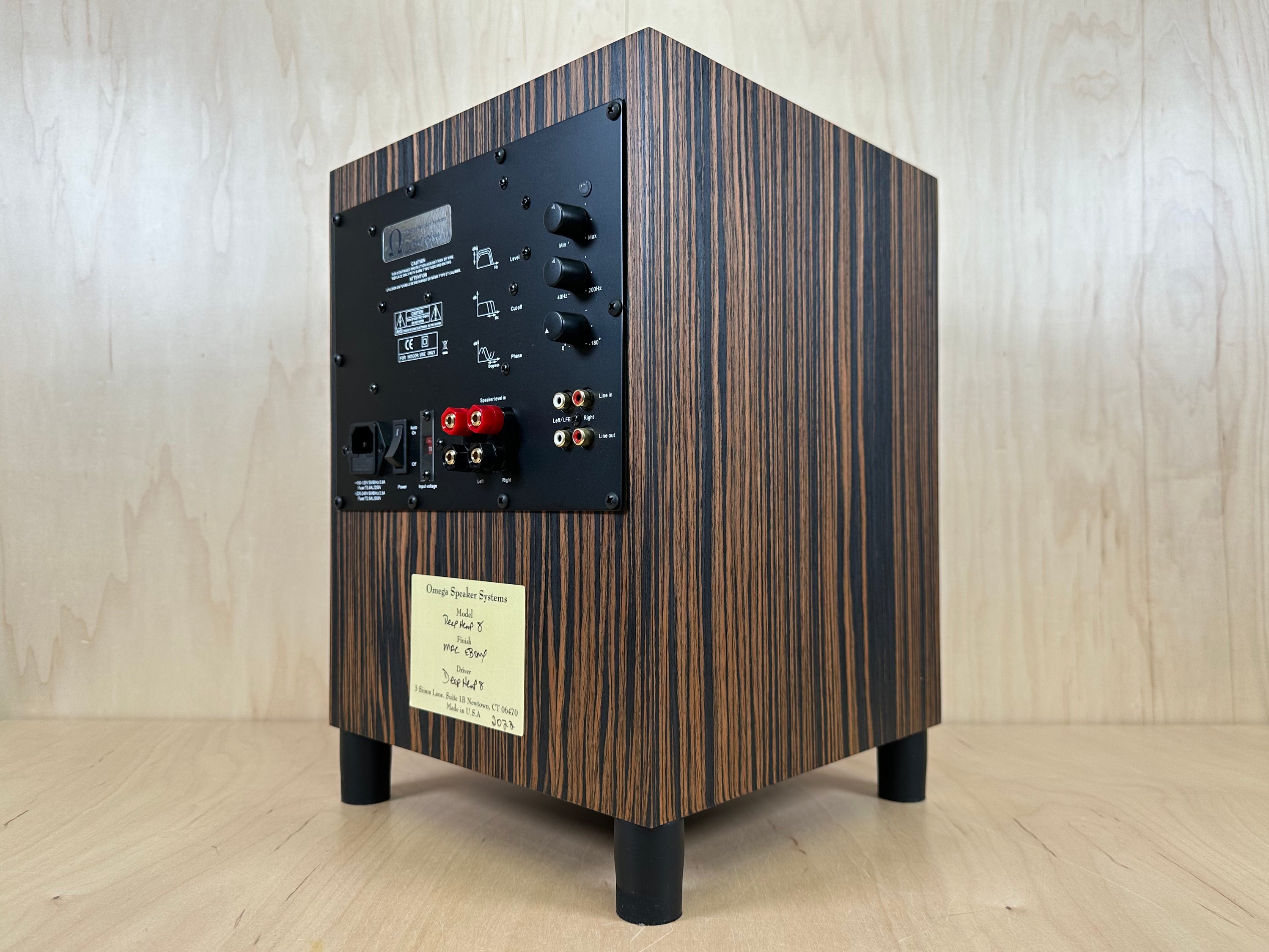 Omega Speaker Systems Deep Hemp 8 Macassar Ebony 2022 Subwoofer