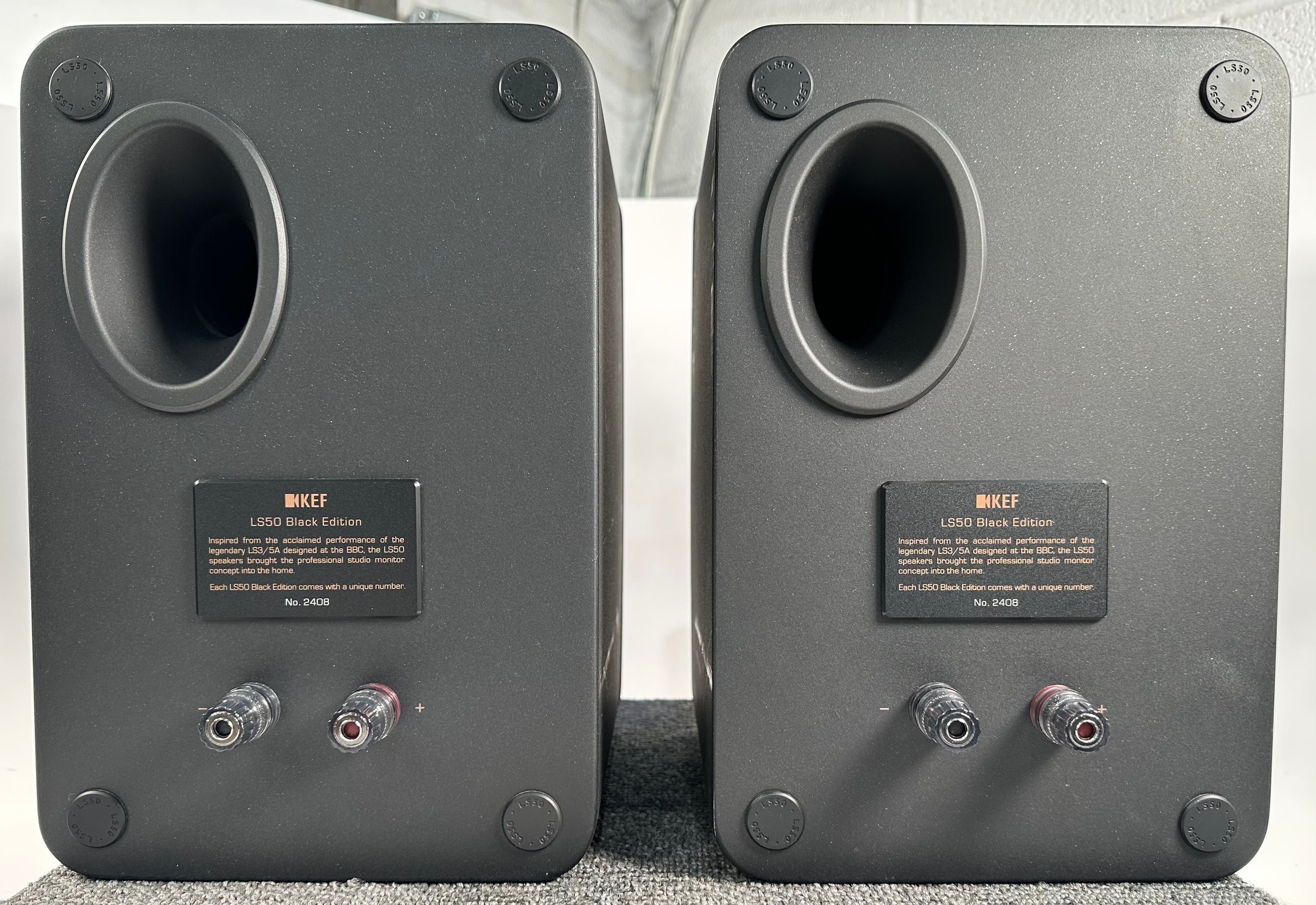 KEF LS50 Black Edition Matte Black Matched Pair, Original Box