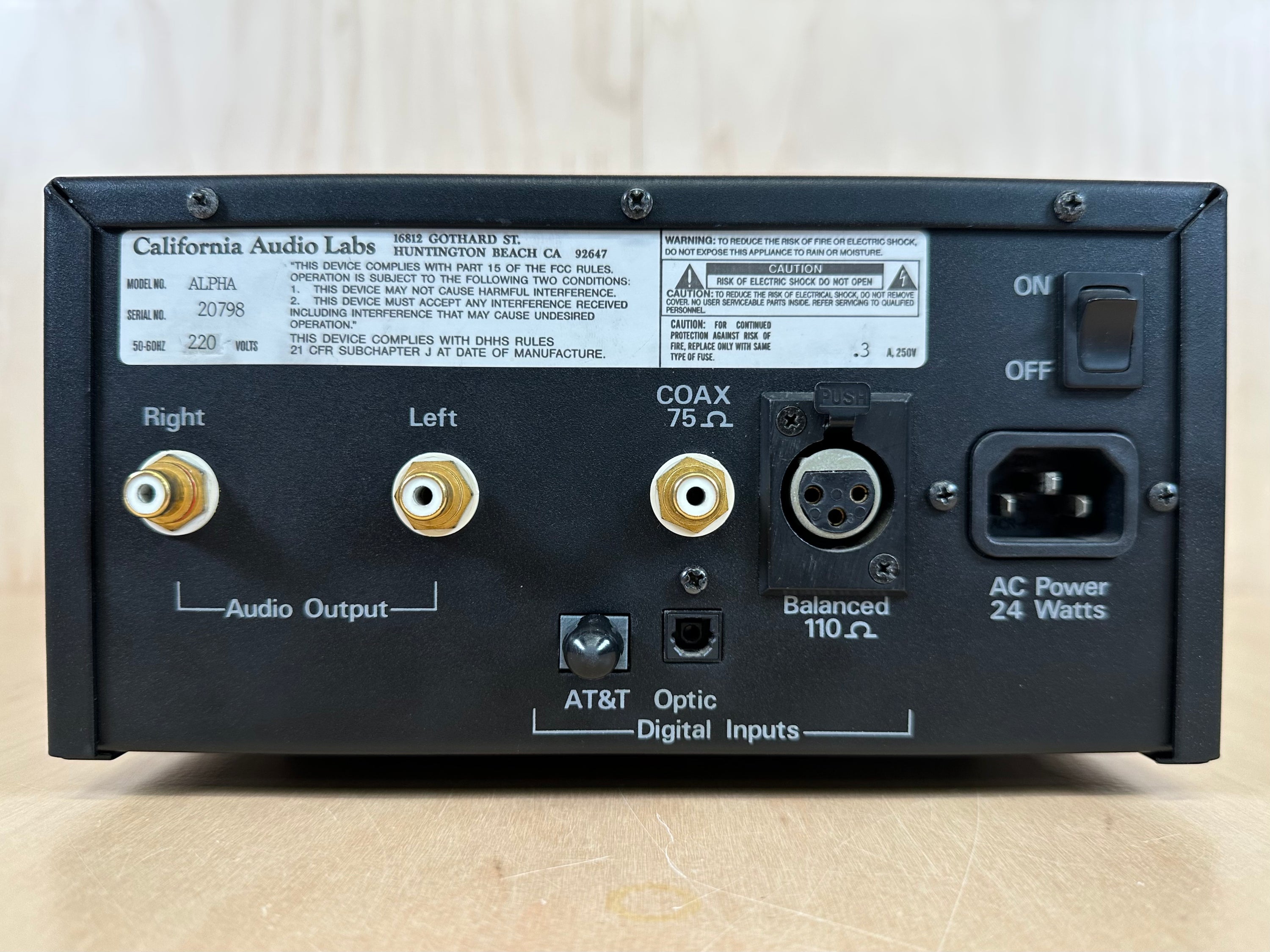 California Audio Labs Alpha Tube DAC Digital Analog Converter