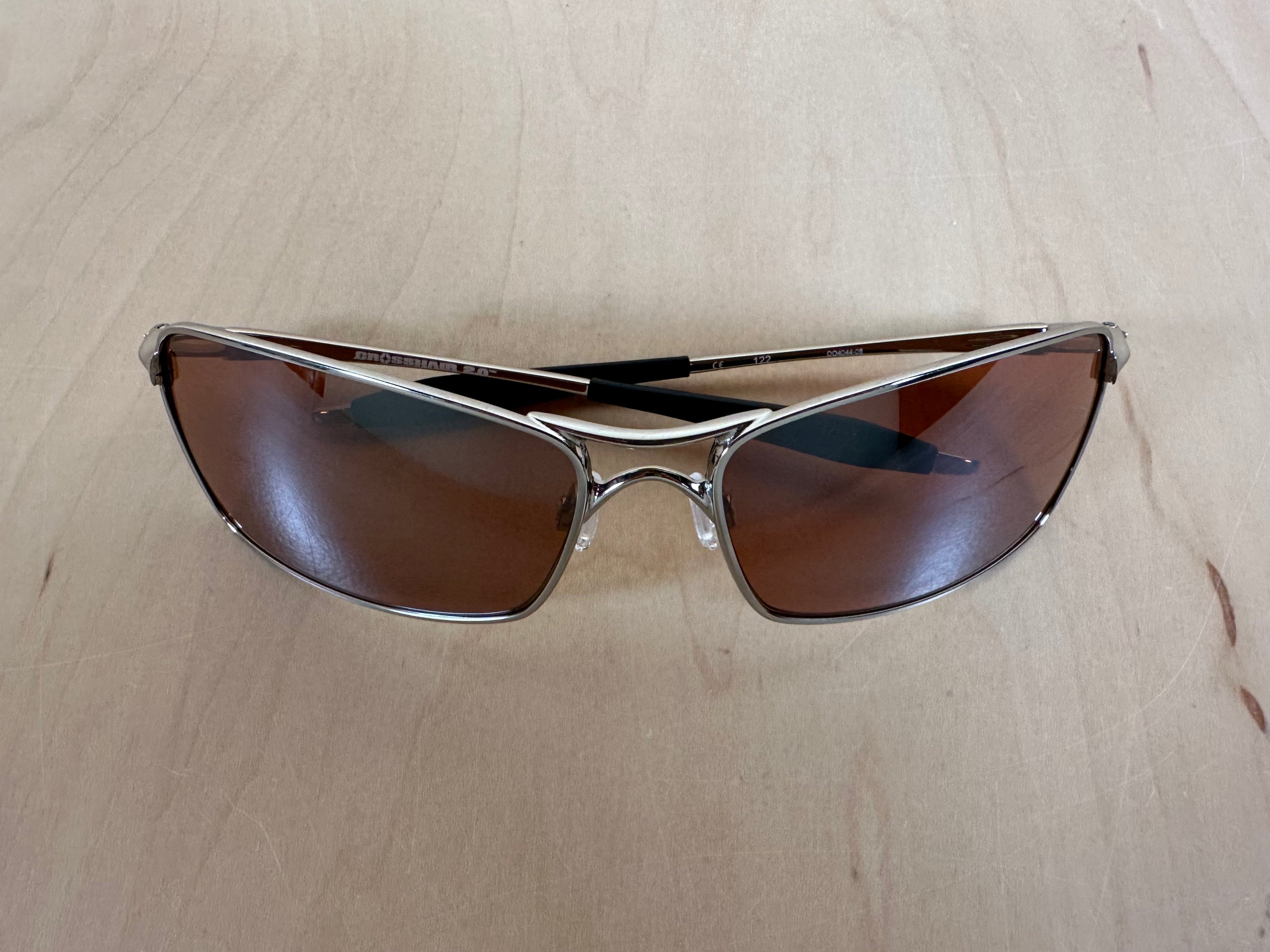 Oakley Crosshair 2.0 Sunglasses Polished Chrome Frames w/Brown Lenses