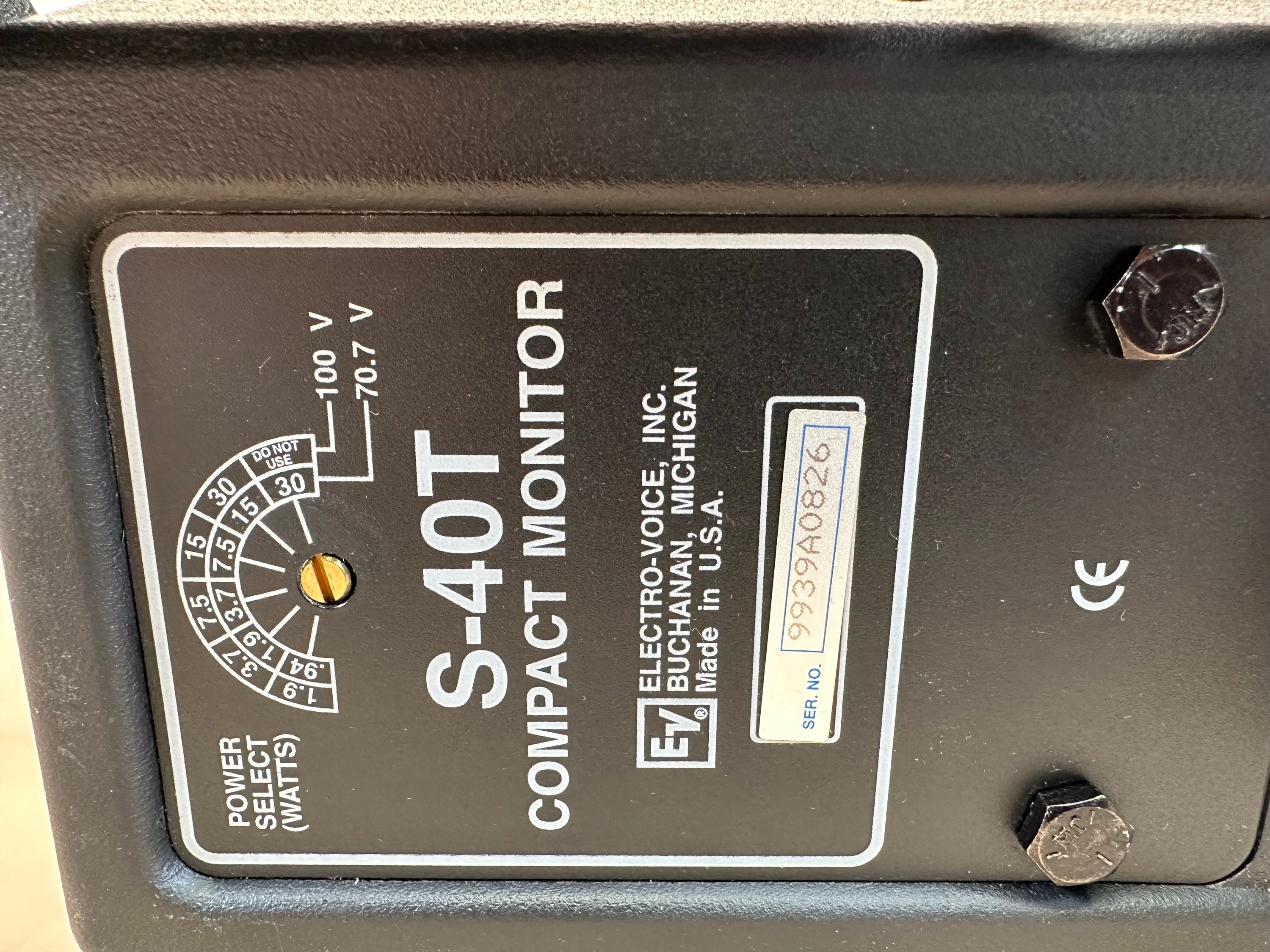 EV Electro-Voice S-40T Compact Monitors Pair w/Mounting Brackets