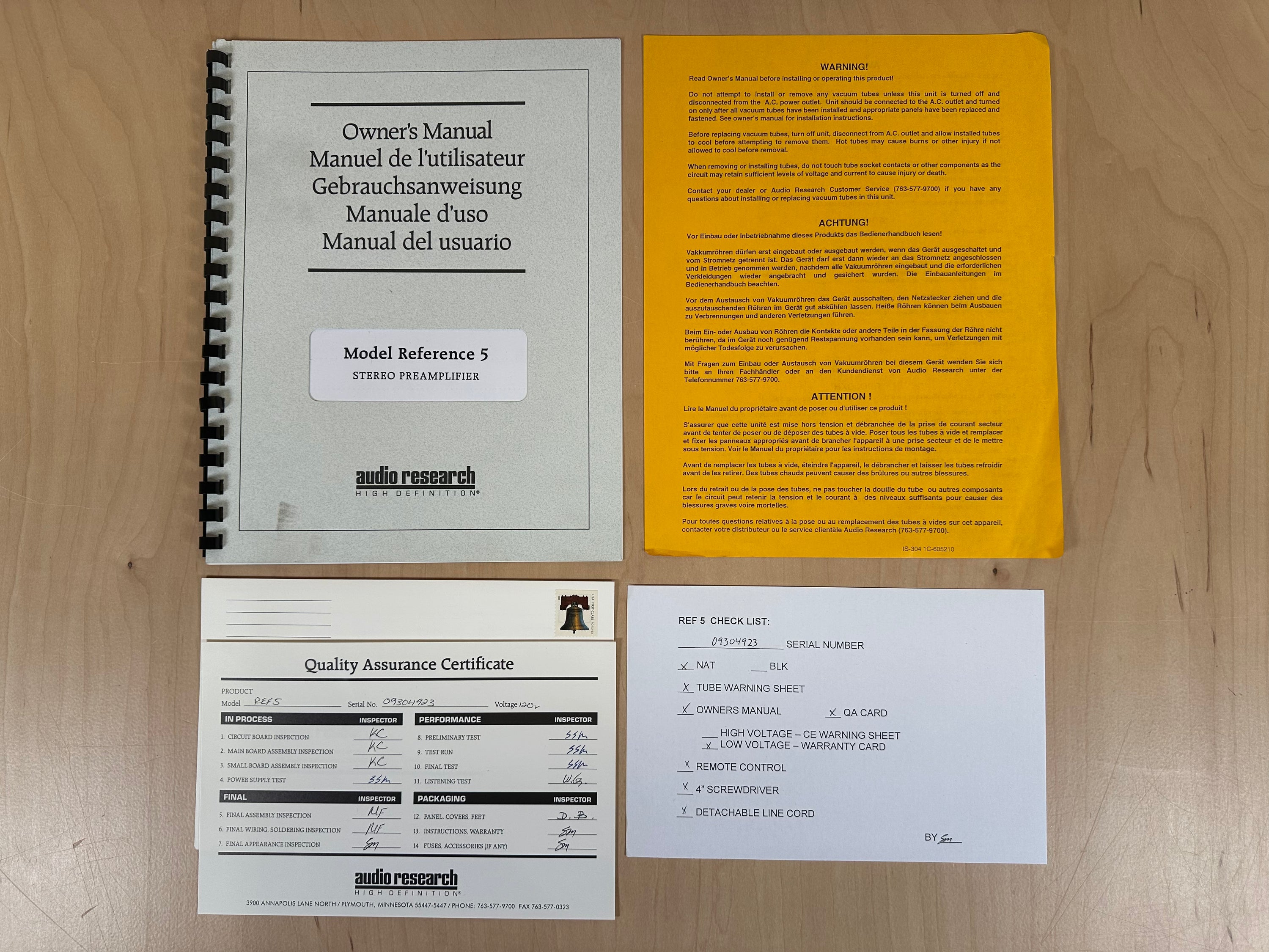 Audio Research Reference 5 Preamplifier