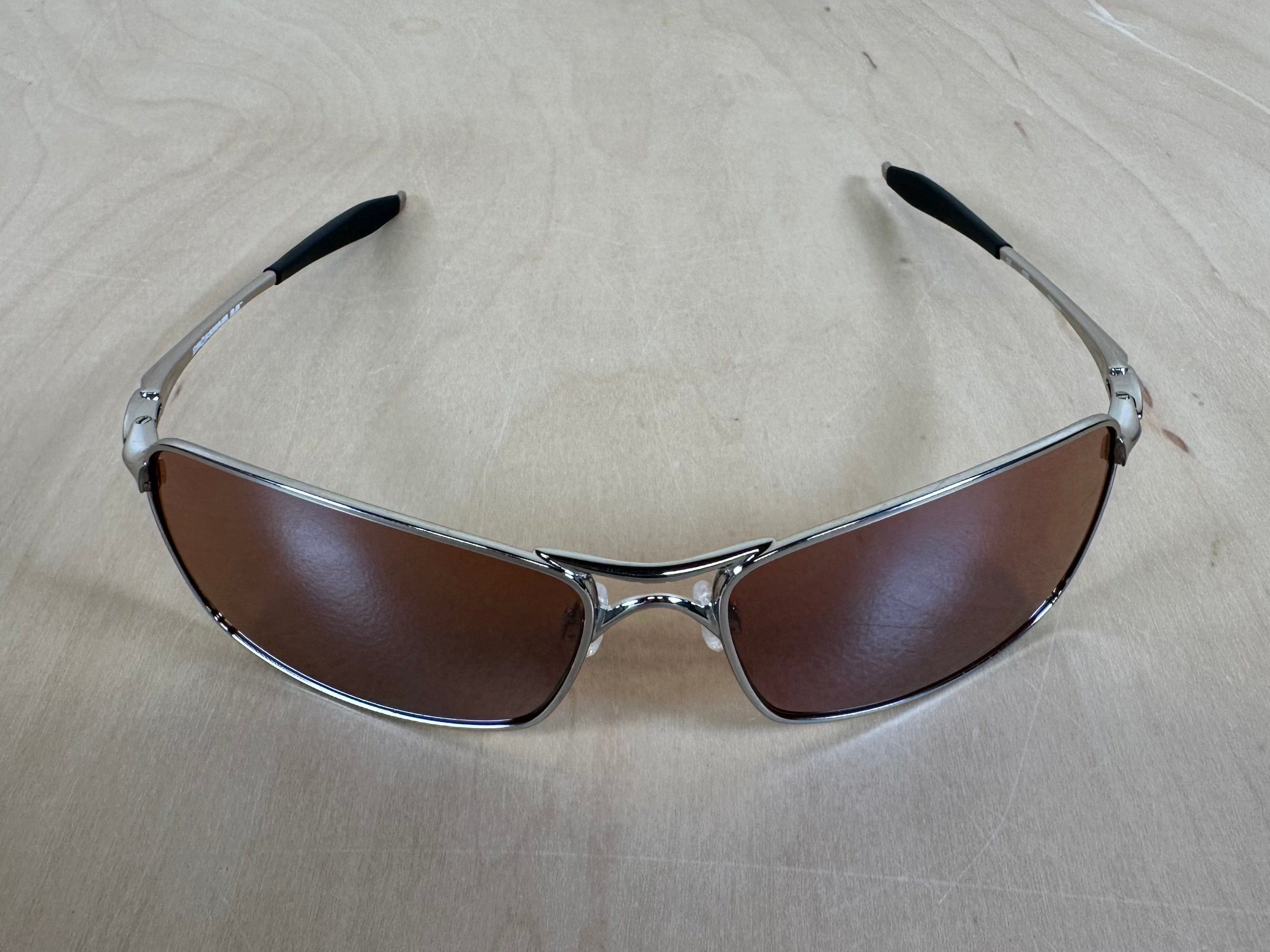 Oakley Crosshair 2.0 Sunglasses Polished Chrome Frames w/Brown Lenses