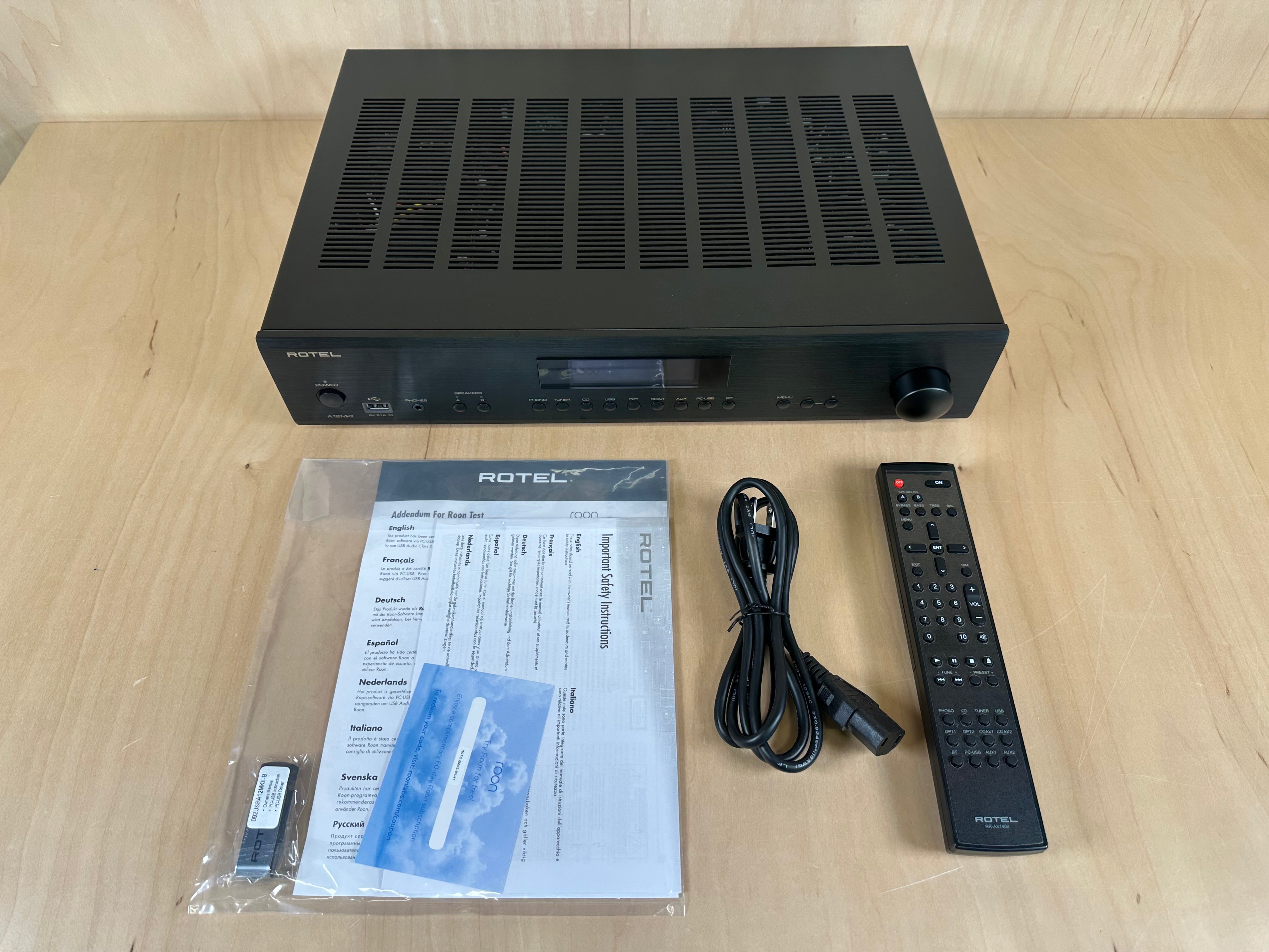 Rotel A12MKII Integrated Amp w/built in DAC, Bluetooth &amp; Phono Preamp  			