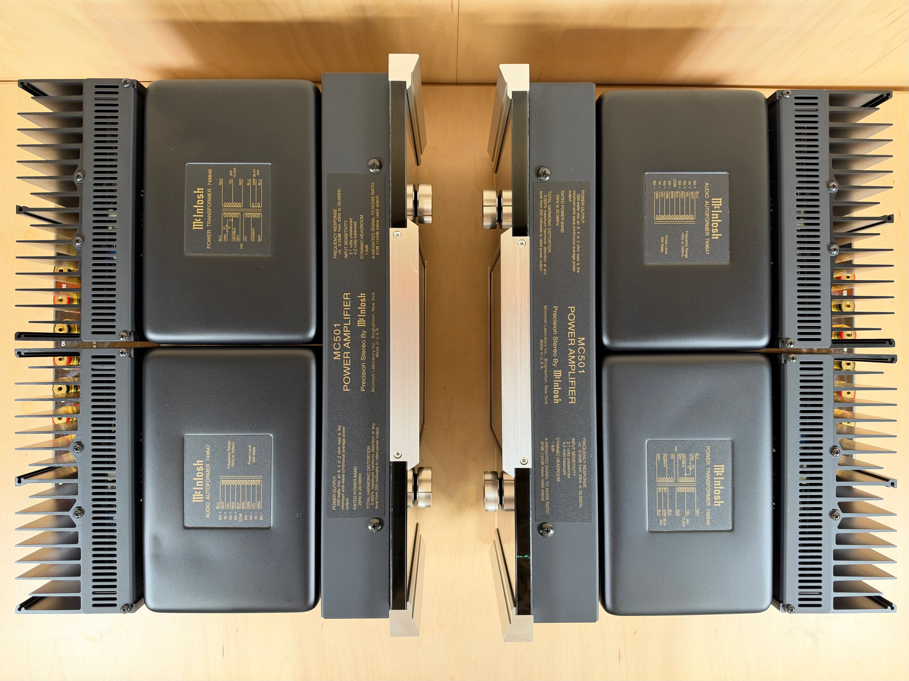 McIntosh MC501 Power Amplifiers w/ Consecutive Serial Numbers