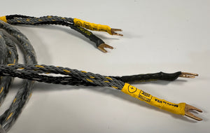 XLO/VDO Speaker Cables ER-11 Black/Gray/Yellow Jacket 10' Pair Spade To Spade