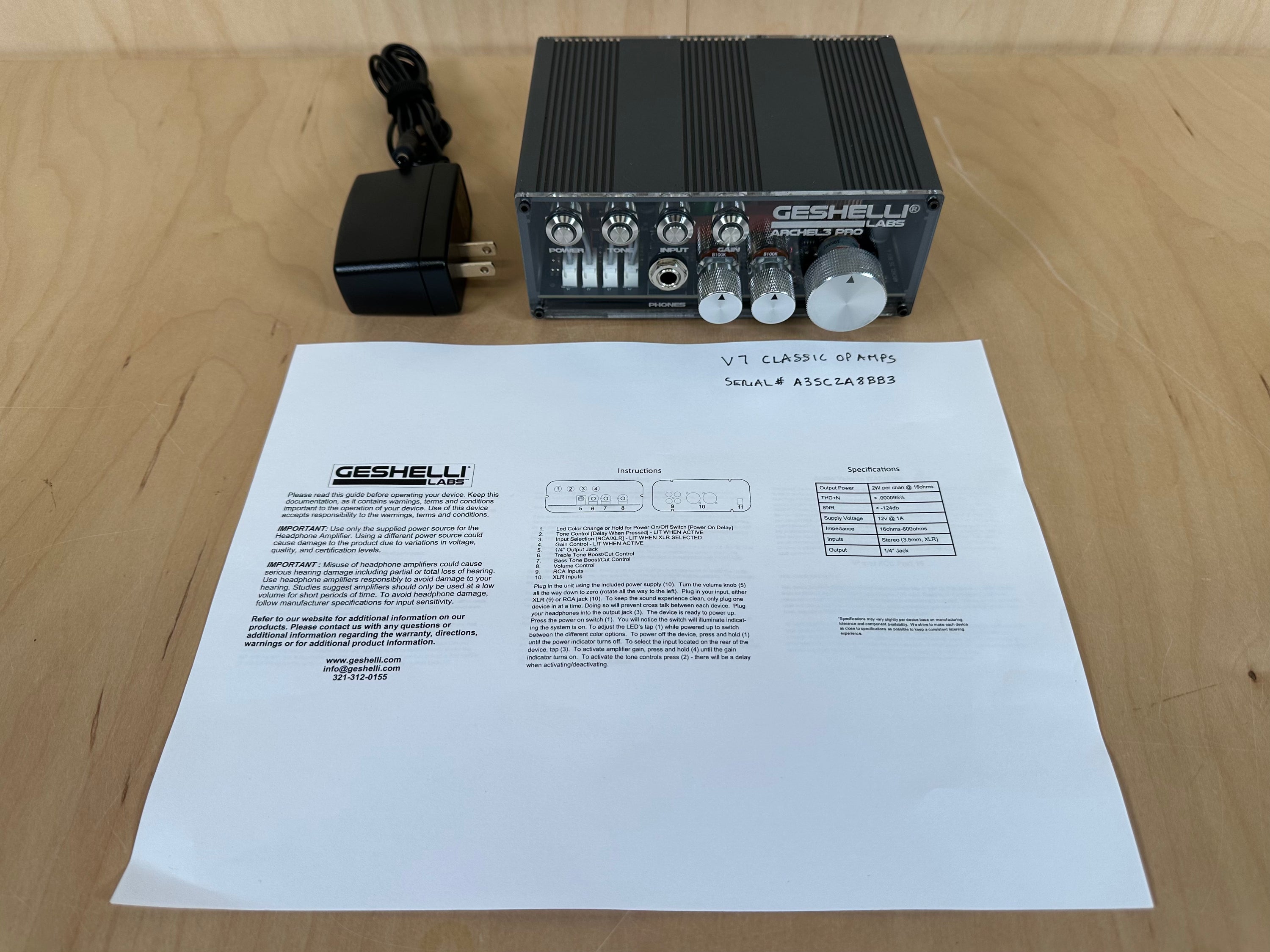 Geshelli Labs ARCHEL 3 Pro Headphone Amp w/Burson V7 Classic Op-Amps