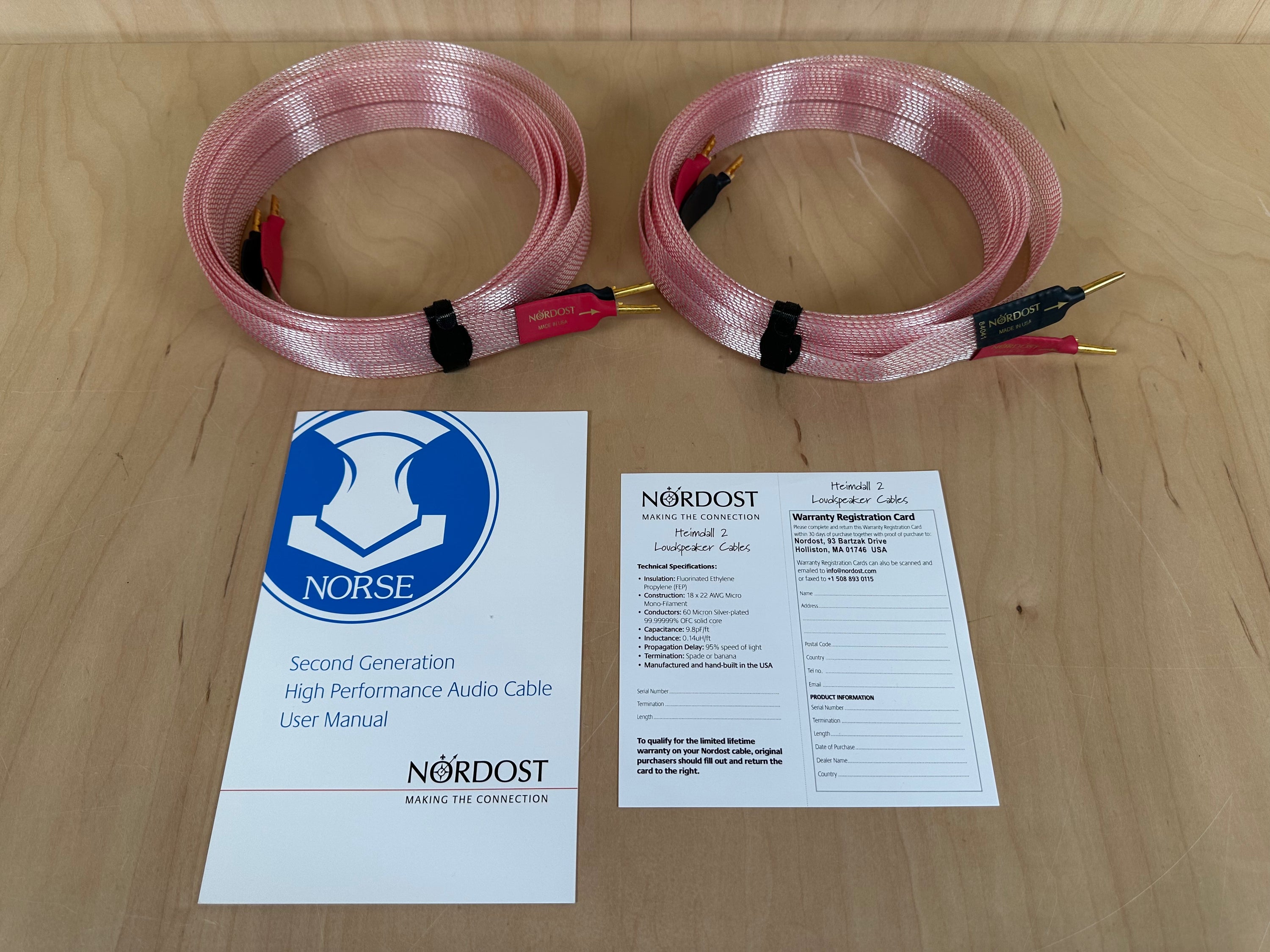 Nordost Heimdall 2 Speaker Cables 4 meter pair